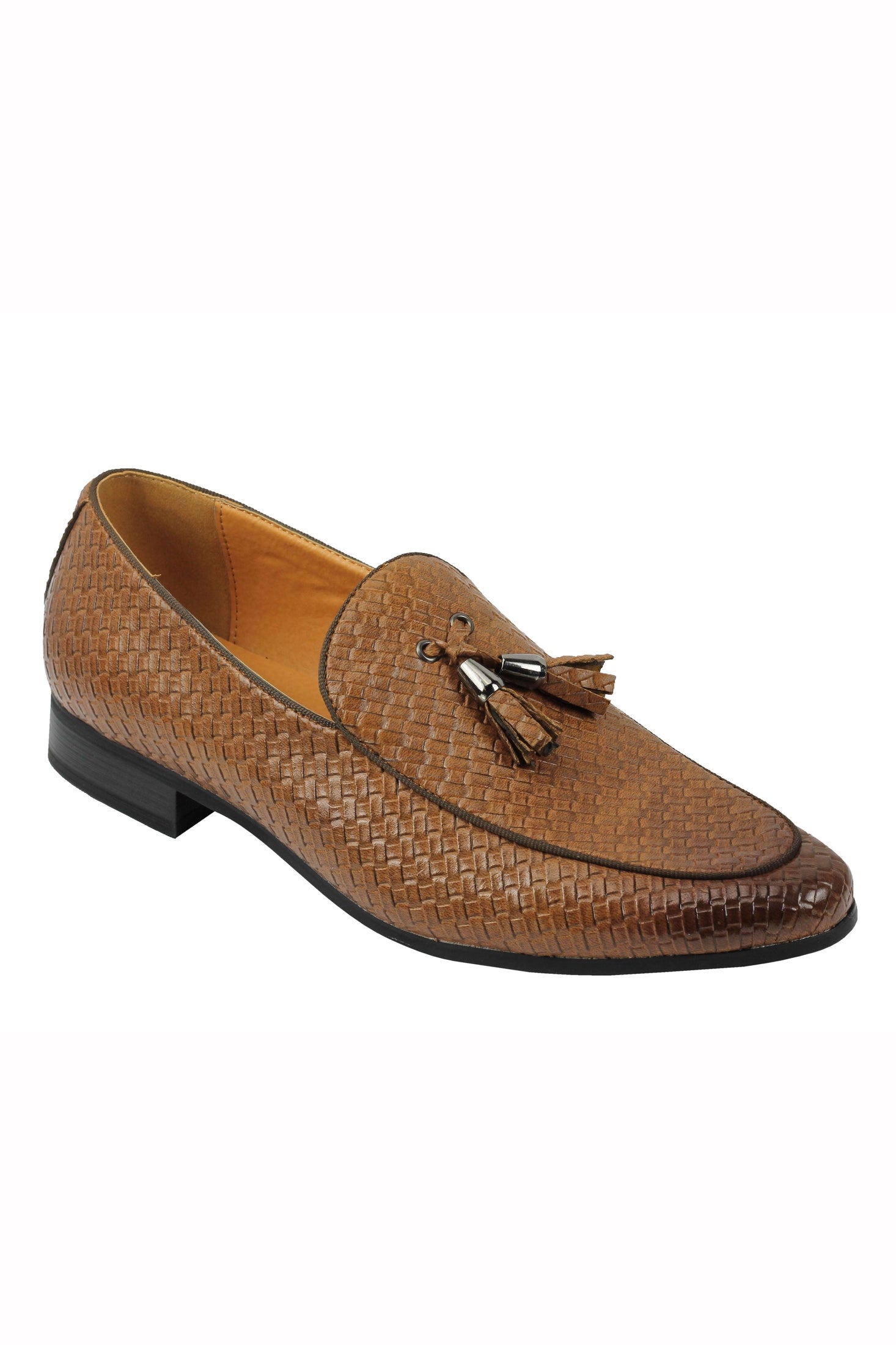 MENS VINTAGE WOVEN LEATHER LINED TASSEL MOCCASIN LOAFERS RETRO SMART CASUAL SHOES