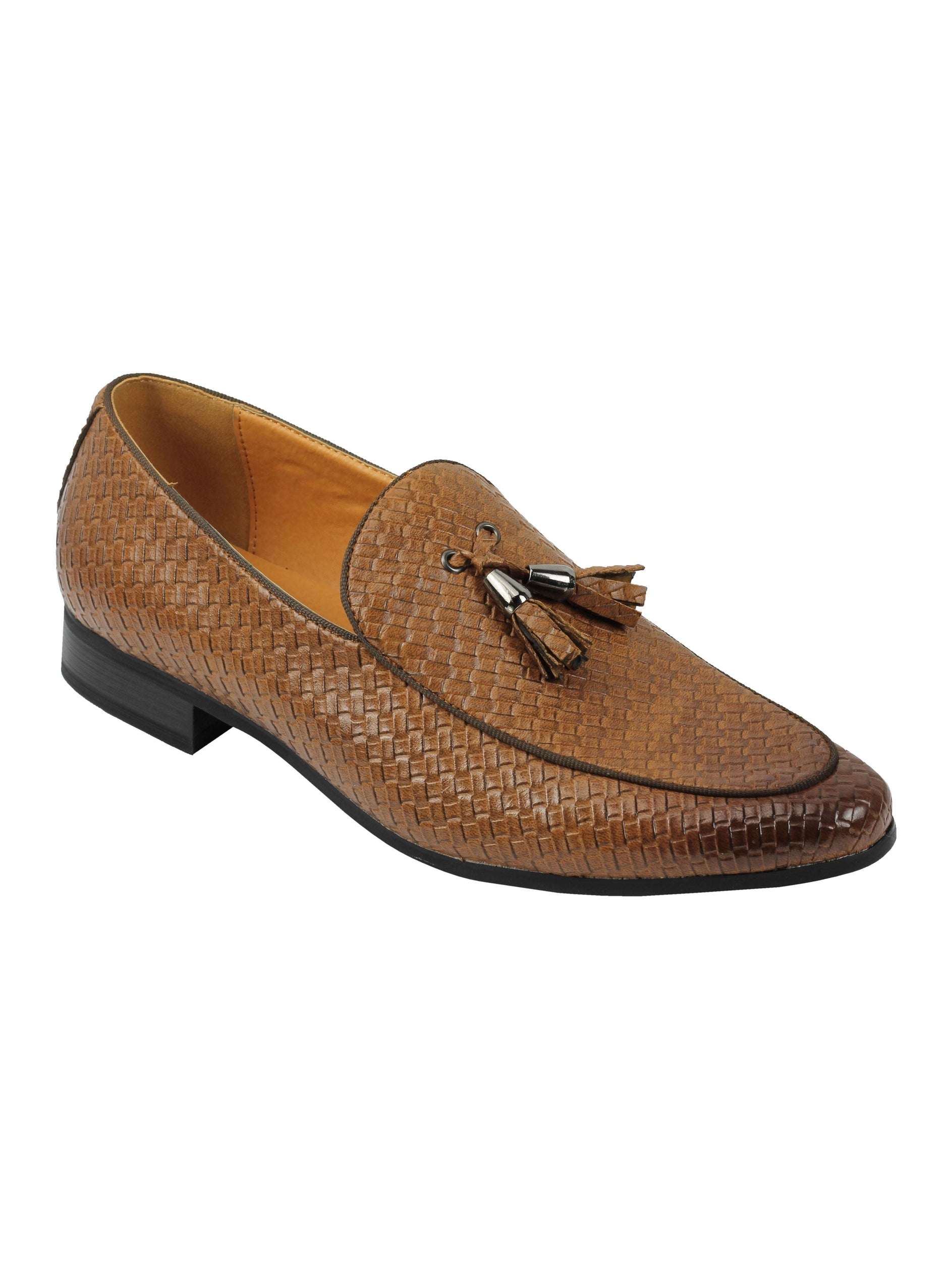 MENS VINTAGE WOVEN LEATHER LINED TASSEL MOCCASIN LOAFERS RETRO SMART CASUAL SHOES