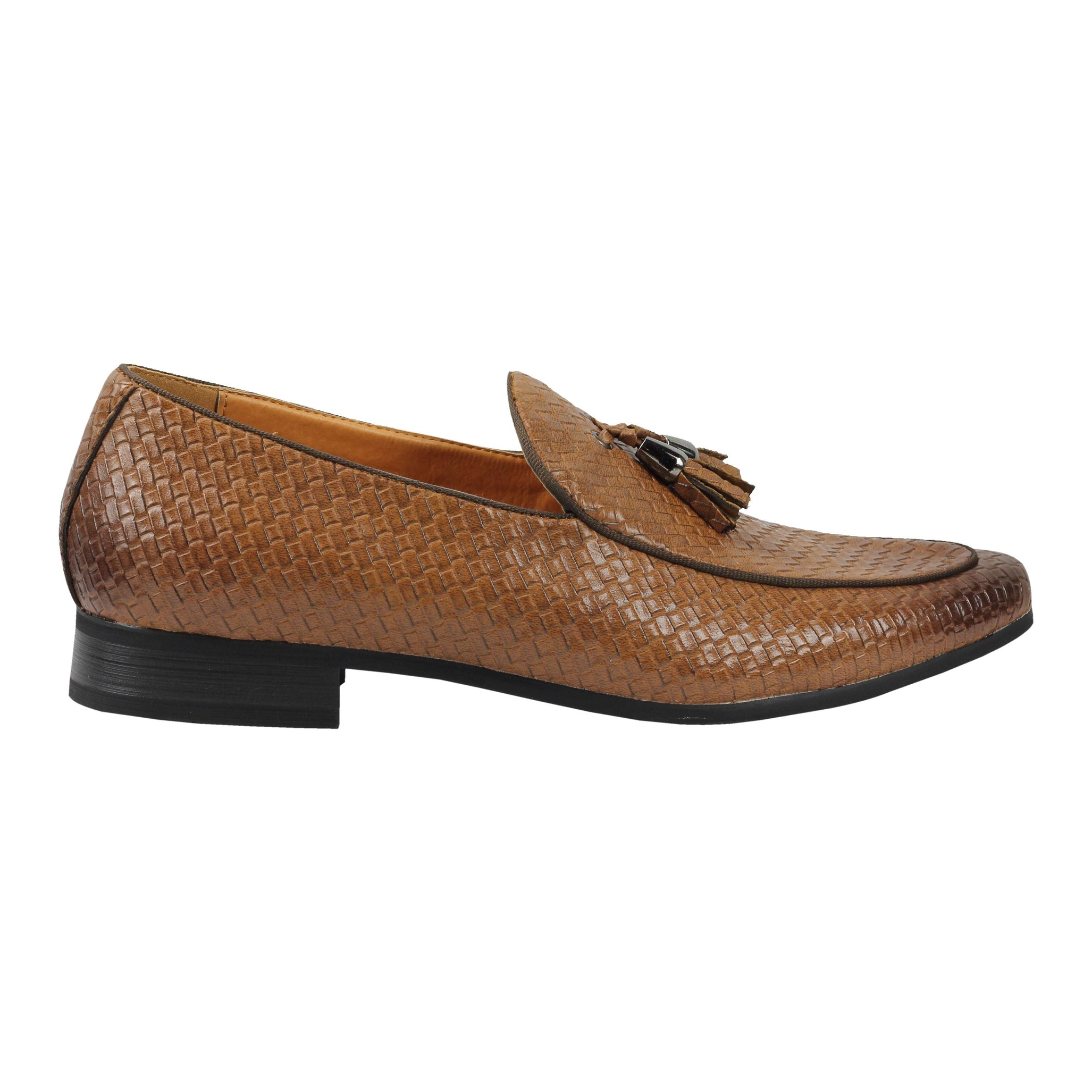 MENS VINTAGE WOVEN LEATHER LINED TASSEL MOCCASIN LOAFERS RETRO SMART CASUAL SHOES