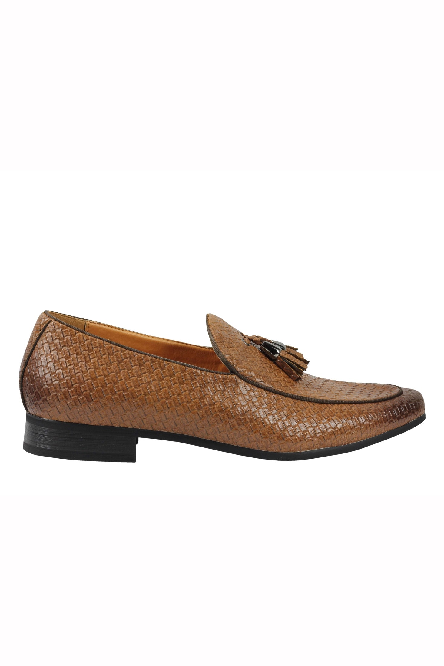 MENS VINTAGE WOVEN LEATHER LINED TASSEL MOCCASIN LOAFERS RETRO SMART CASUAL SHOES