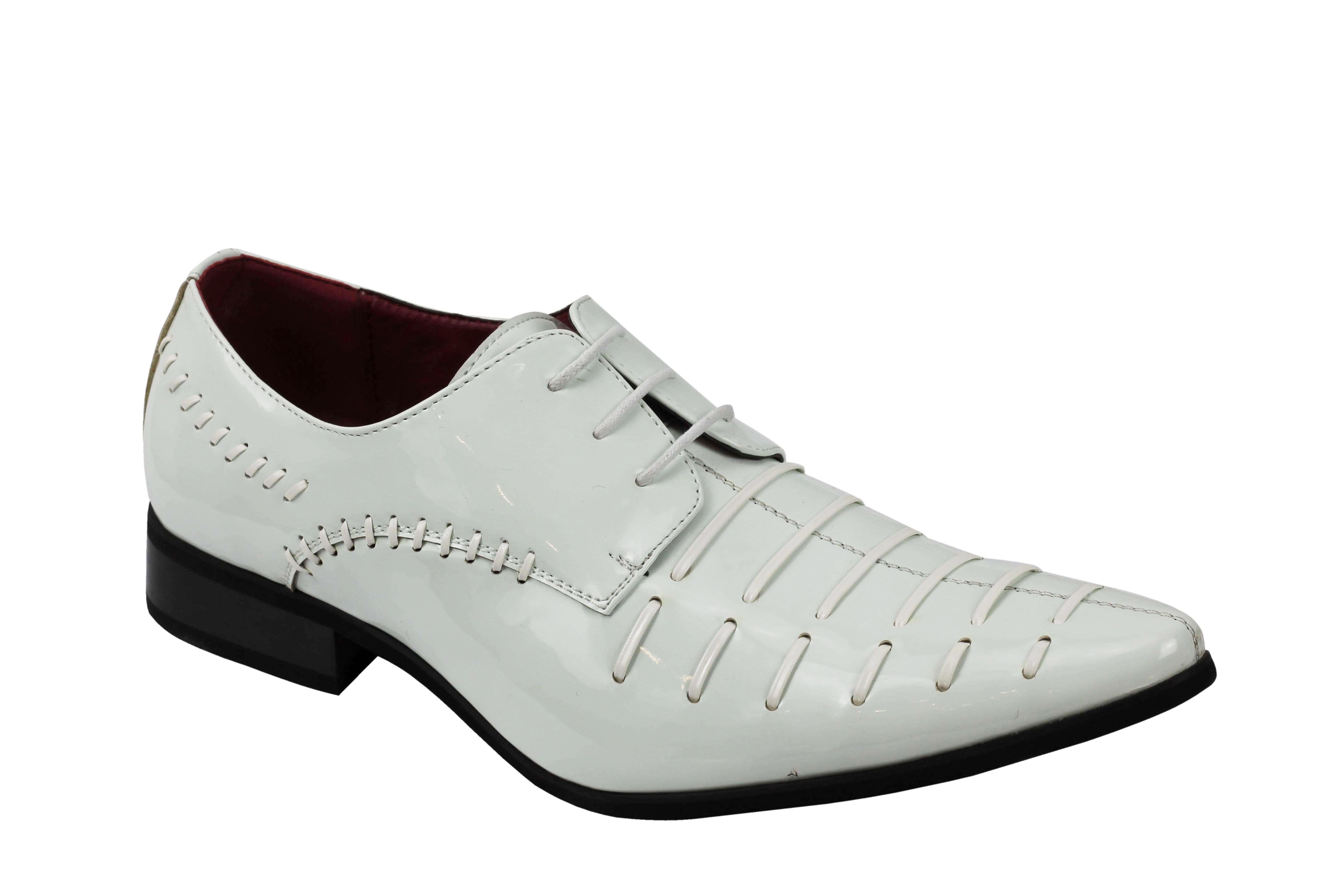 MENS SMART FORMAL SHINY PATENT LEATHER OXFORD LACE UP WEDDING WORK SHOES UK SIZE