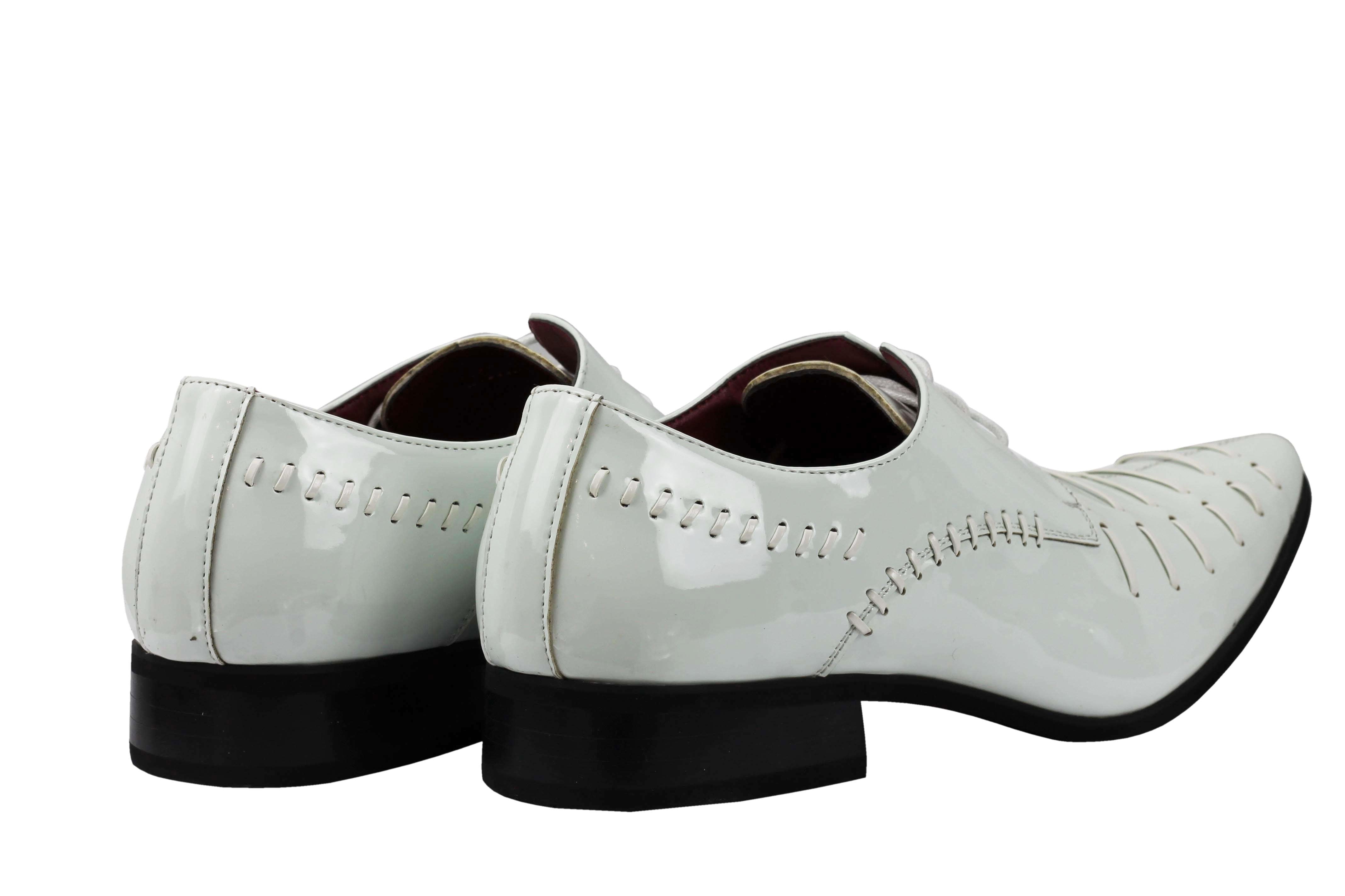 MENS SMART FORMAL SHINY PATENT LEATHER OXFORD LACE UP WEDDING WORK SHOES UK SIZE