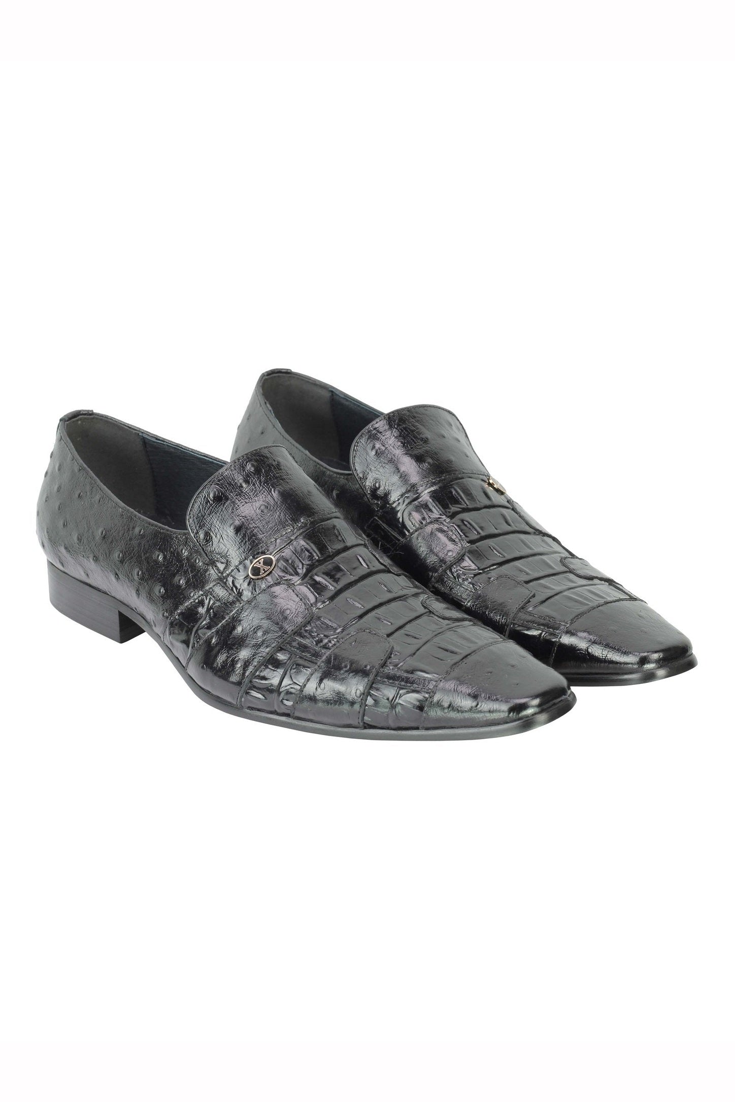 BLACK POLISHED PRINTED LOAFER