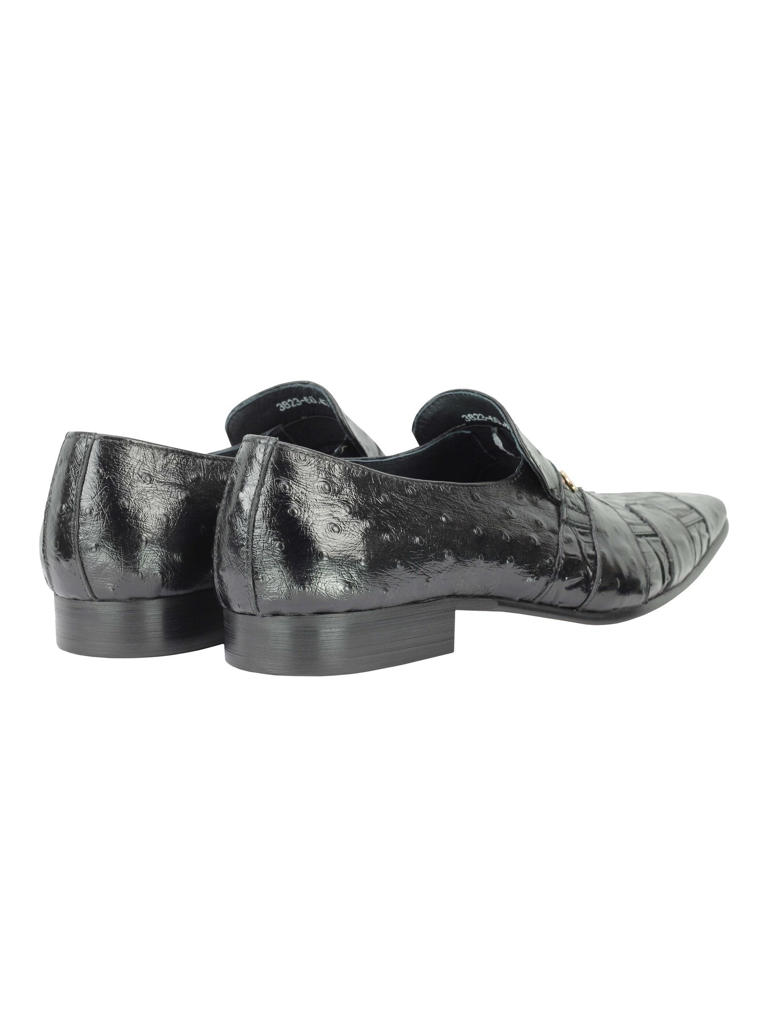 BLACK POLISHED PRINTED LOAFER