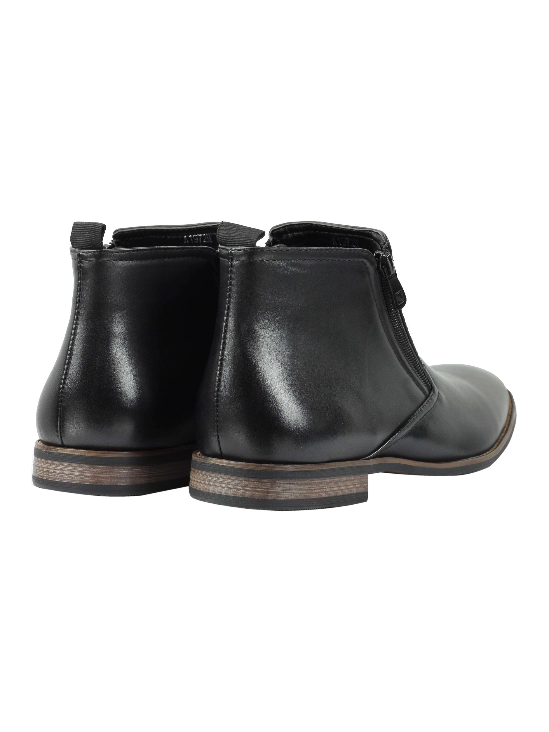 FAUX LEATHER LOW ANKLE CHELSEA BOOTS