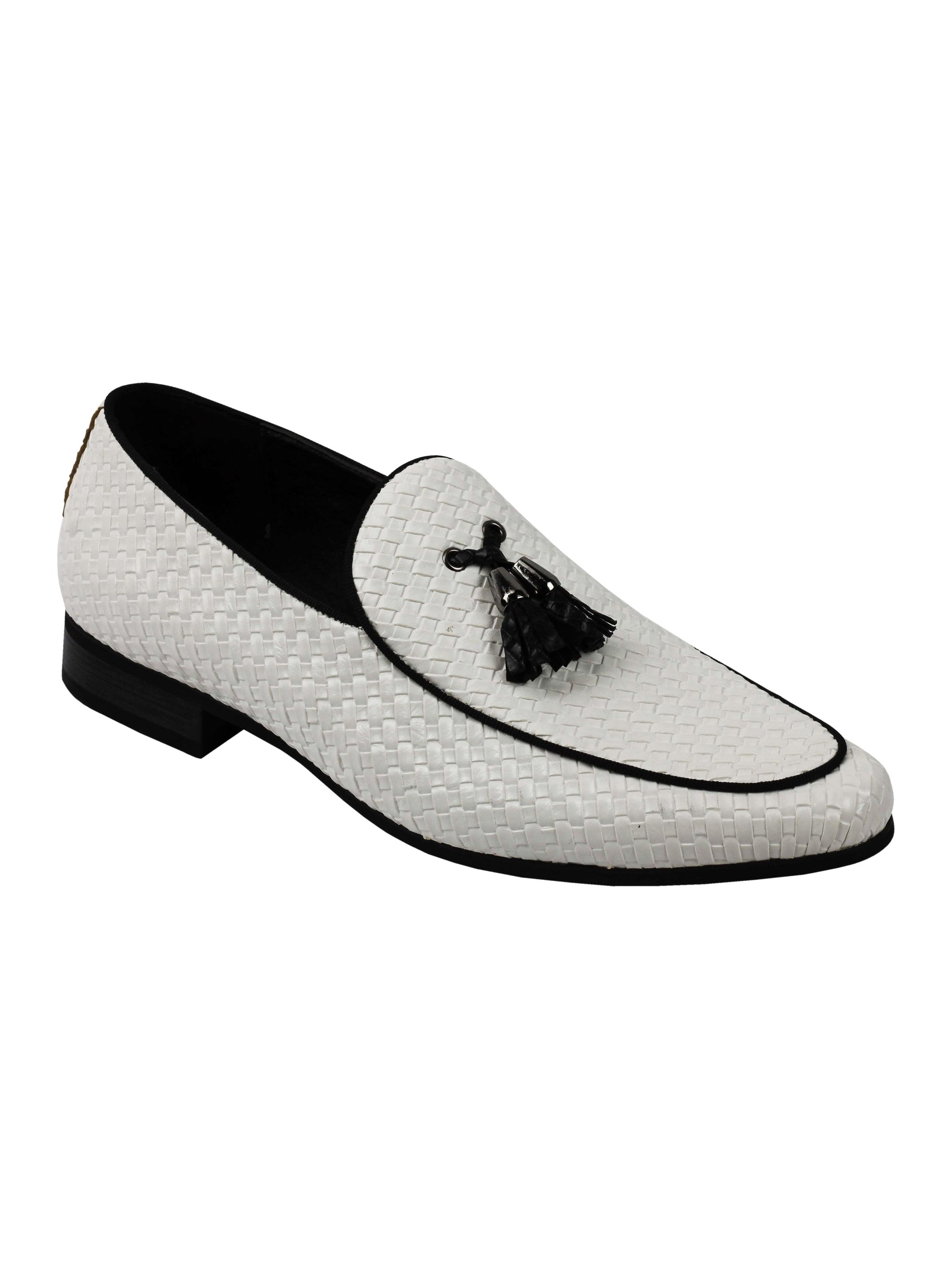 MENS VINTAGE WOVEN LEATHER LINED TASSEL MOCCASIN LOAFERS RETRO SMART CASUAL SHOES