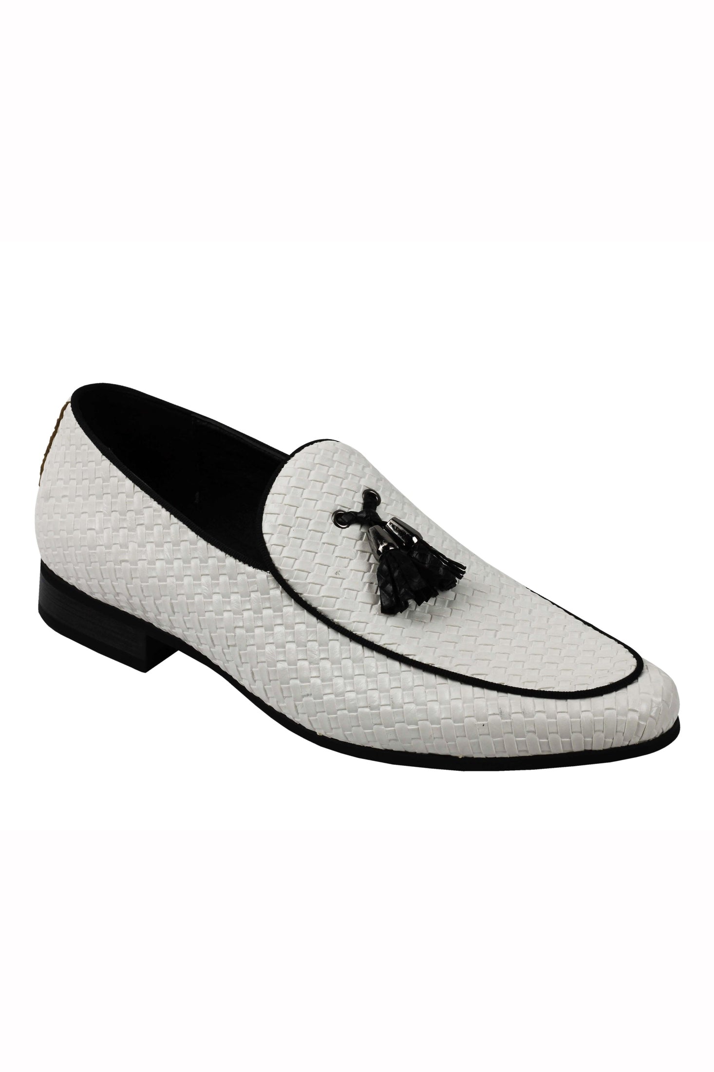 MENS VINTAGE WOVEN LEATHER LINED TASSEL MOCCASIN LOAFERS RETRO SMART CASUAL SHOES
