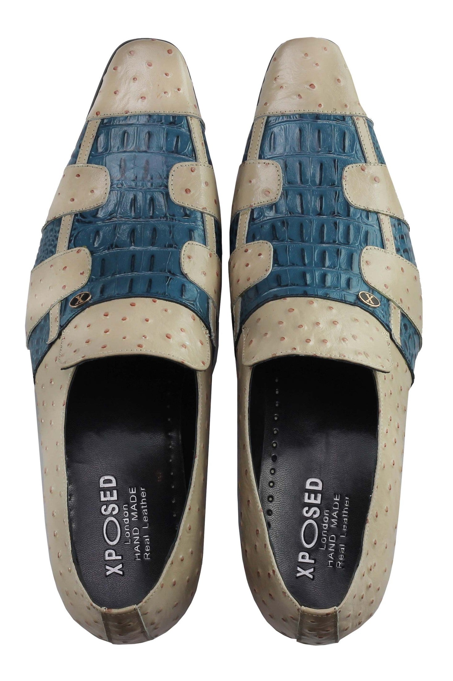 CREAM BLUE PRINTED LOAFER