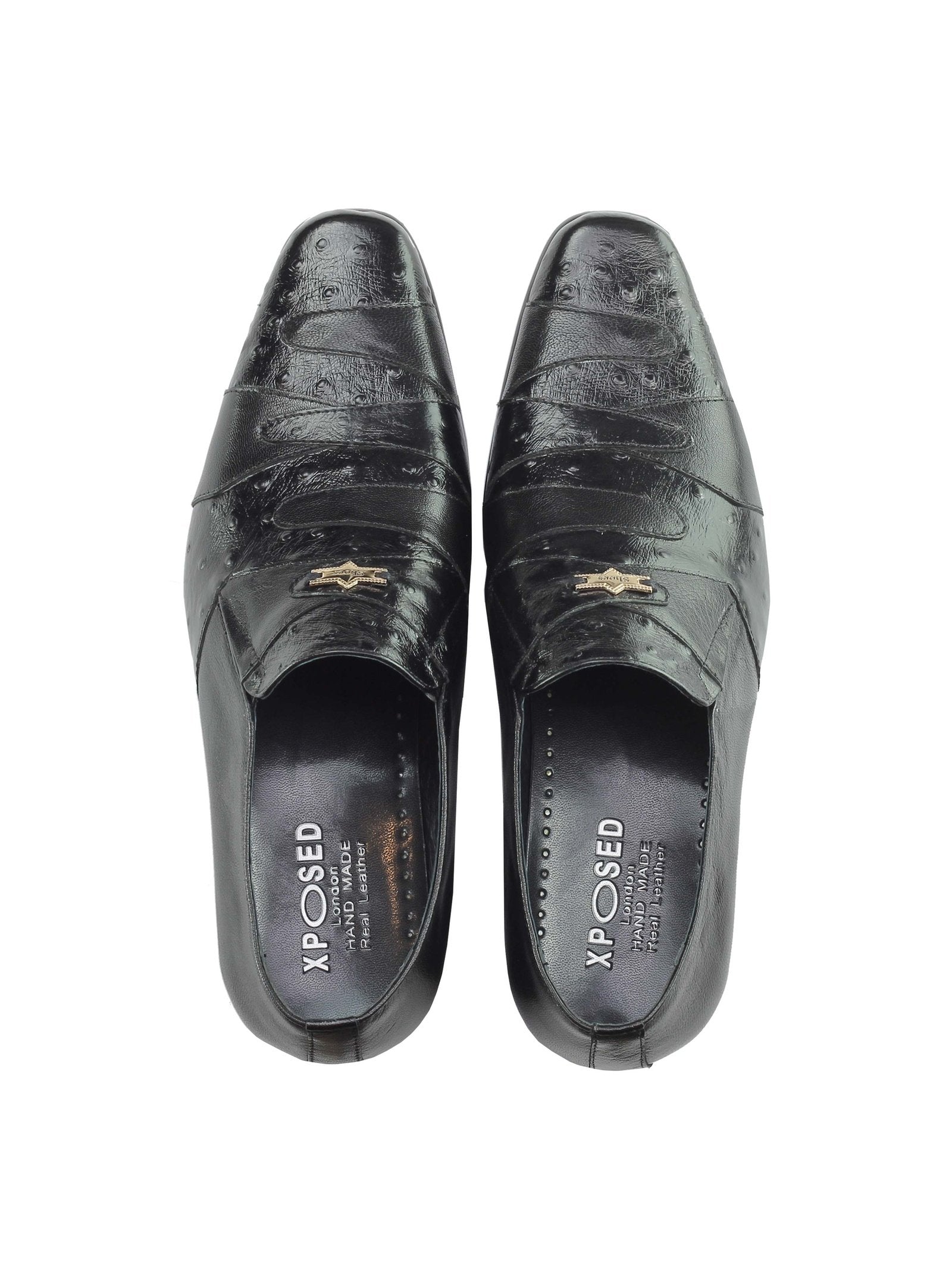 BLACK PRINTED SLIP PARTY LOAFER