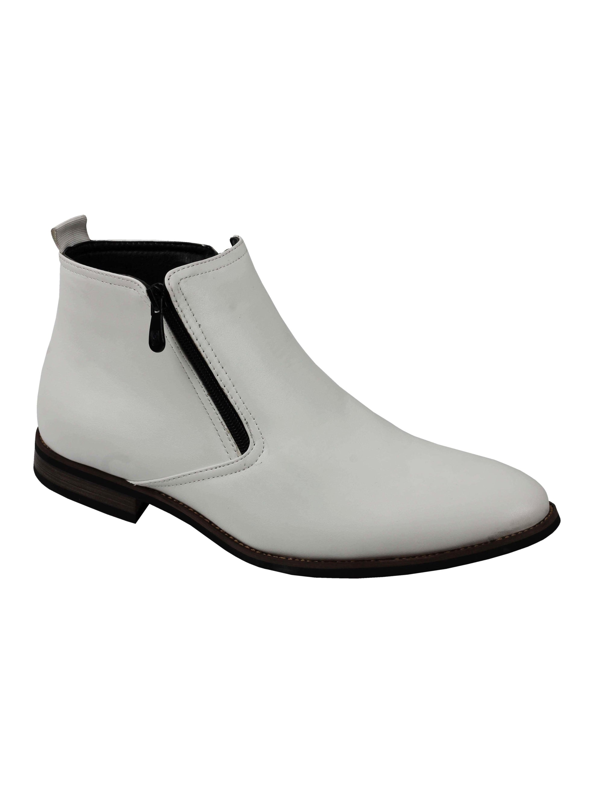 FAUX LEATHER LOW ANKLE CHELSEA BOOTS