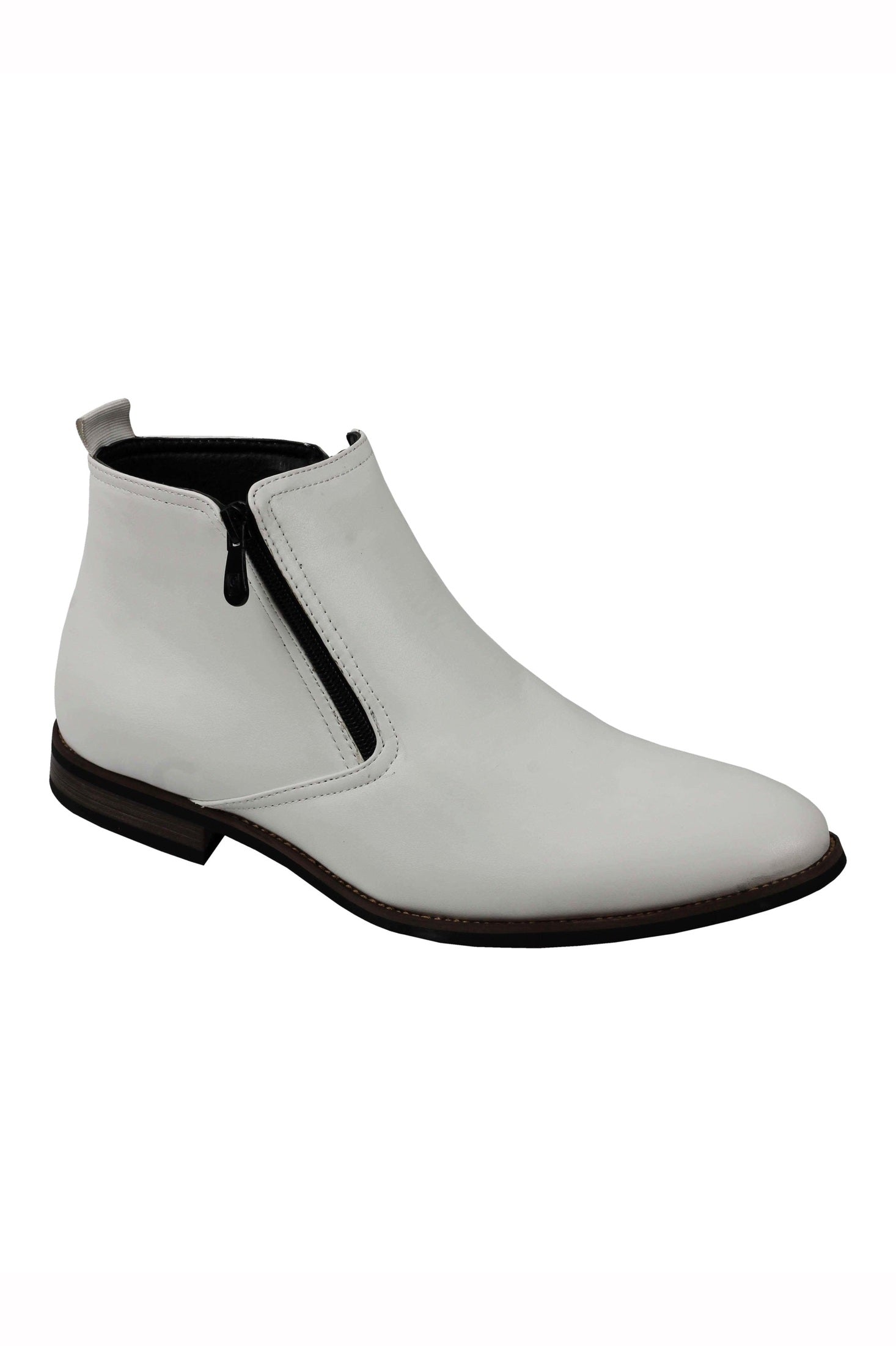 FAUX LEATHER LOW ANKLE CHELSEA BOOTS
