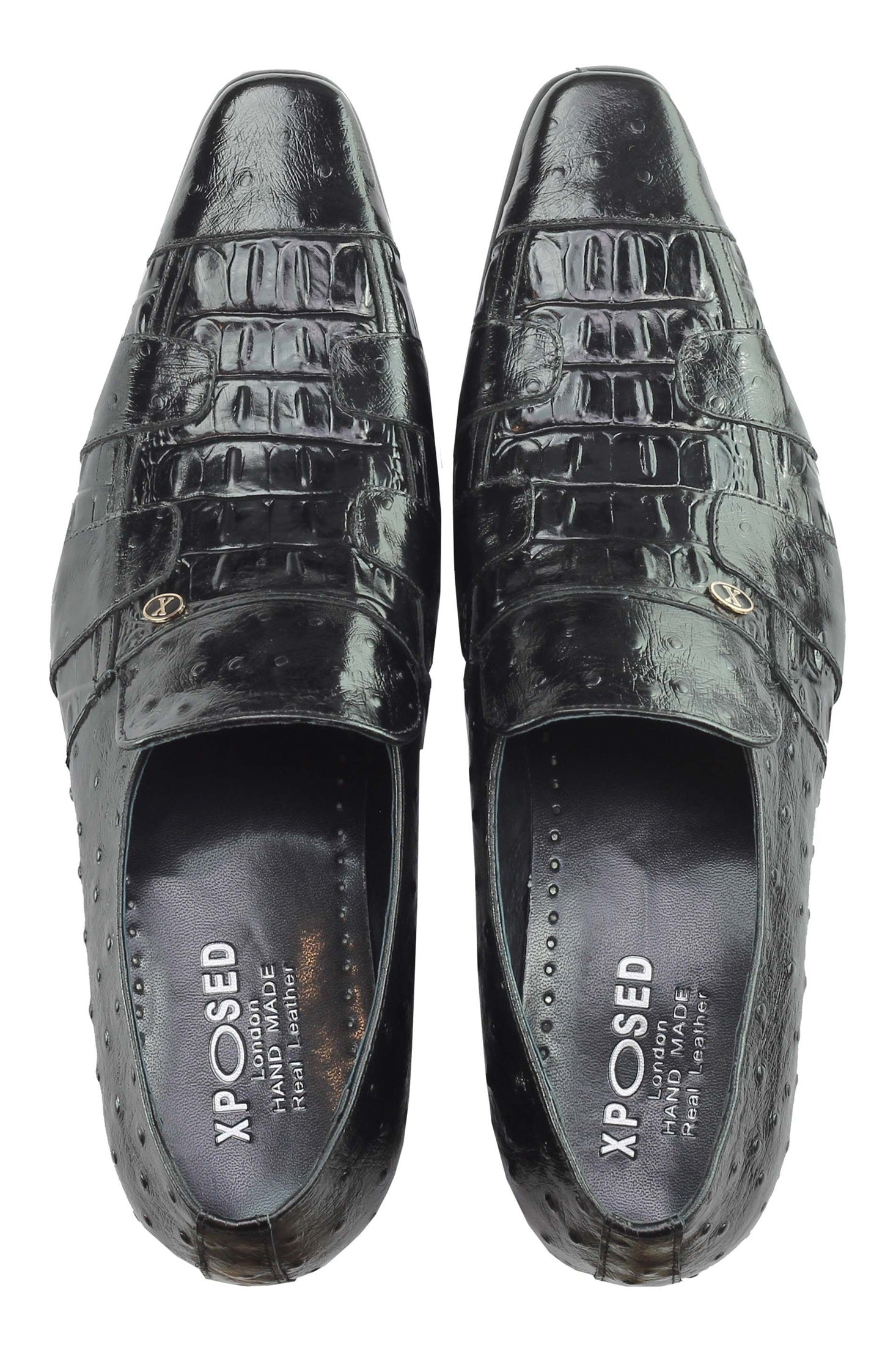 BLACK POLISHED PRINTED LOAFER