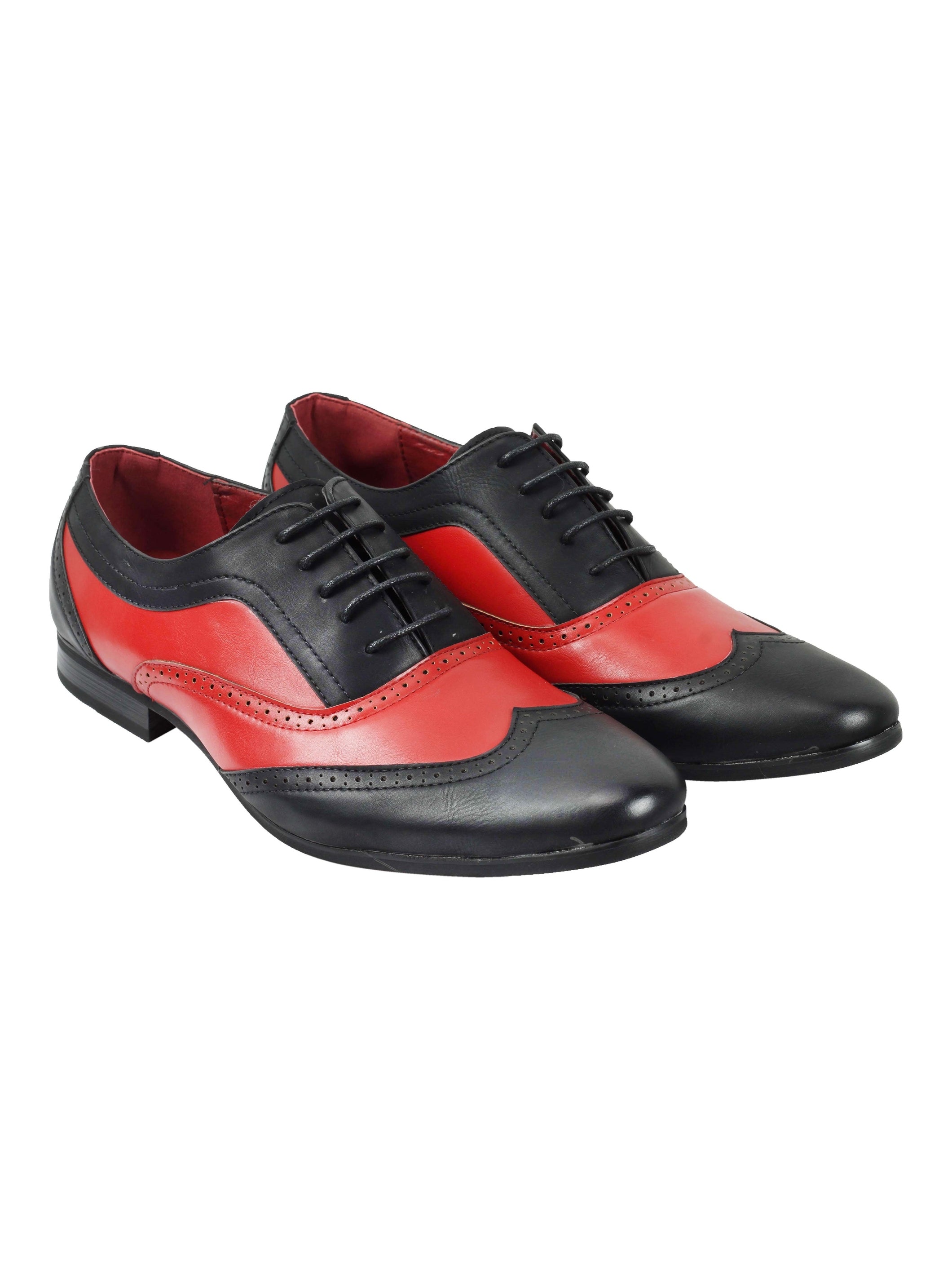 A1944H - MENS RETRO VINTAGE 2 TONE LEATHER BROGUE LACE UP SMART SHOES