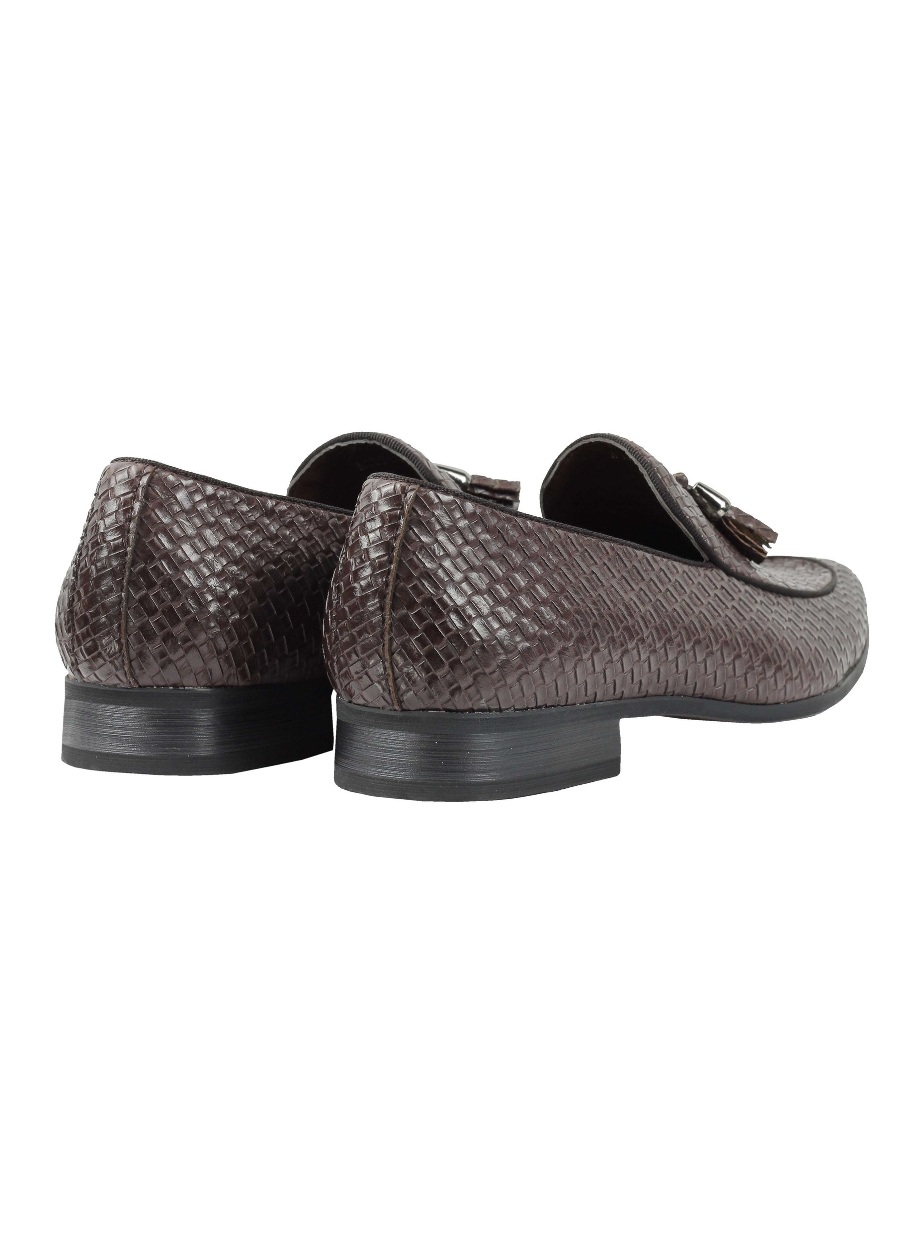 MENS VINTAGE WOVEN LEATHER LINED TASSEL MOCCASIN LOAFERS RETRO SMART CASUAL SHOES