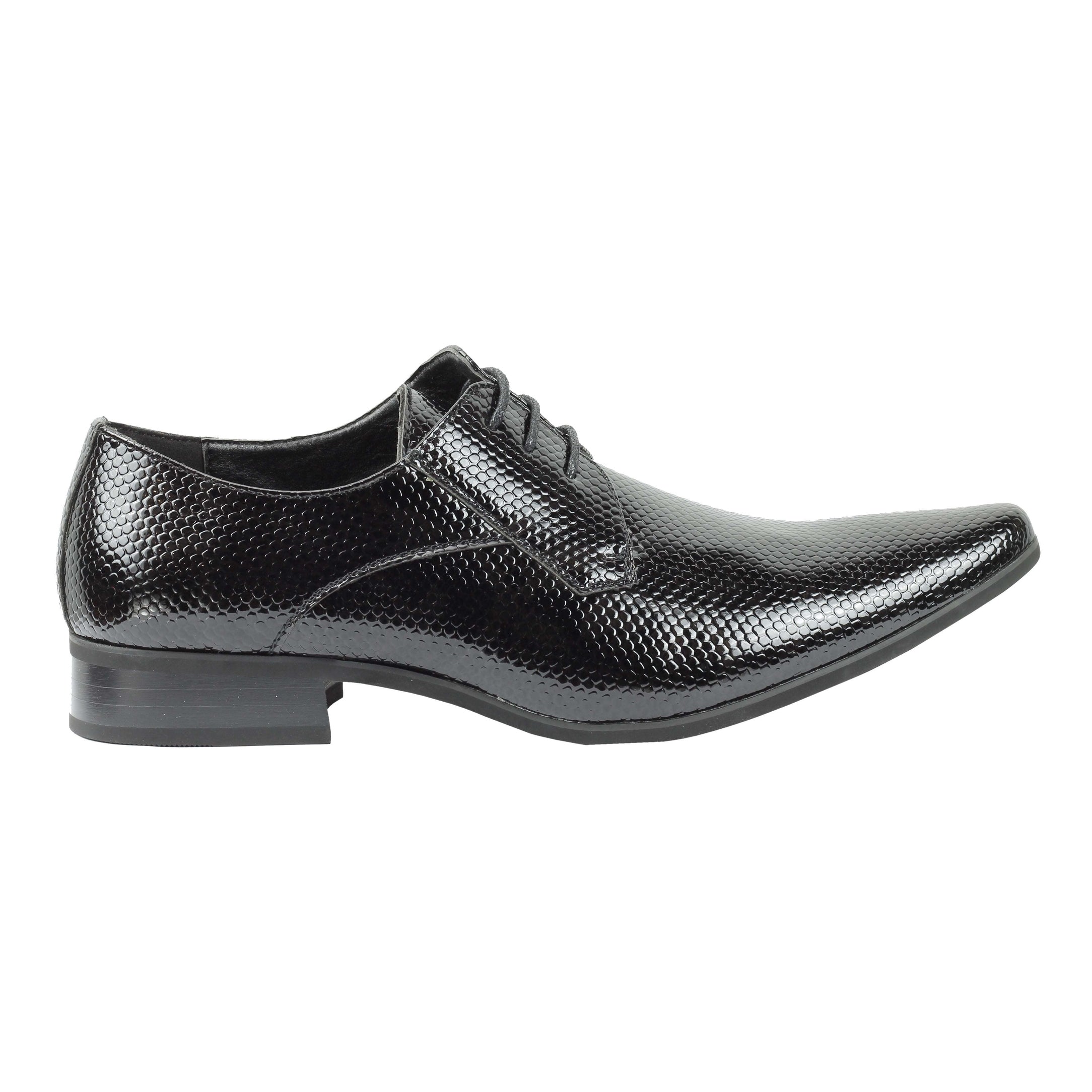 MENS LEATHER LINED SNAKE SKIN PRINT SHINY PATENT LEATHER SMART PARTY RETRO SHOES