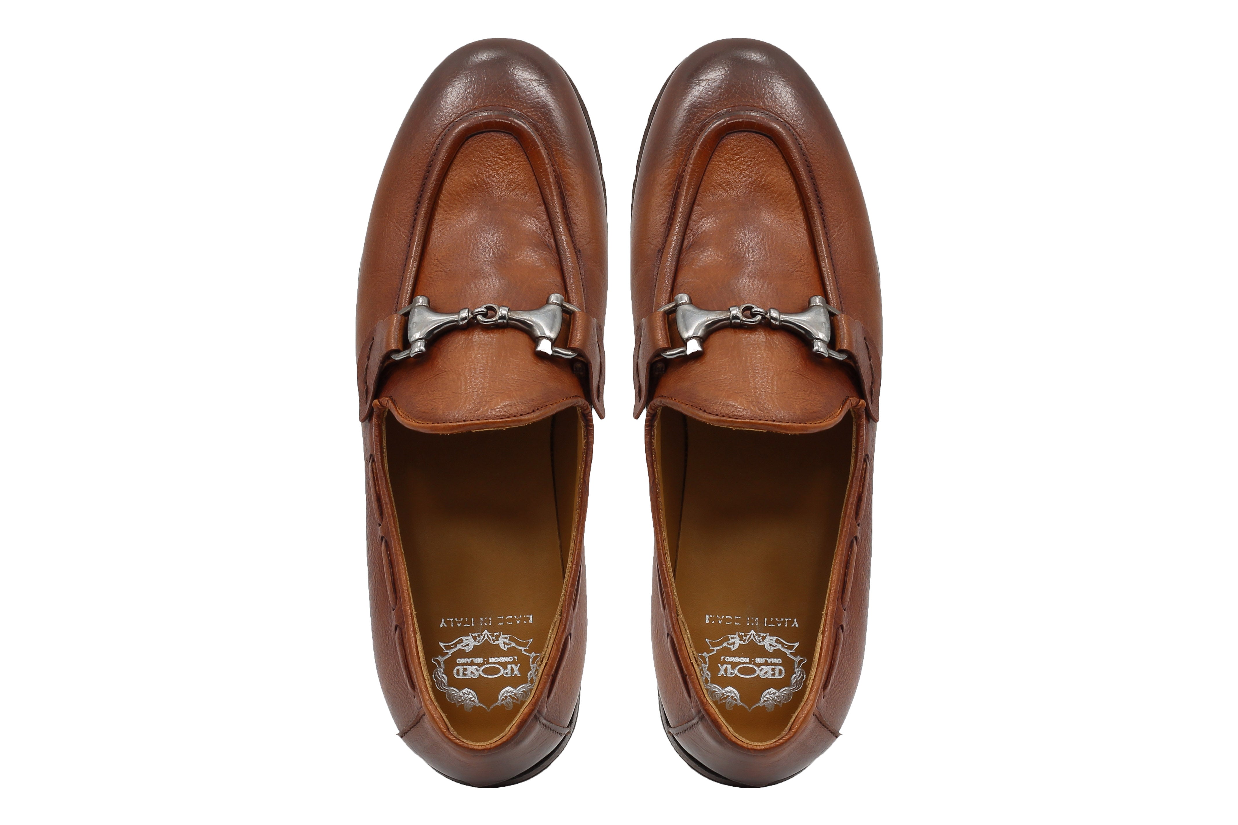 NAPLES 02 - ITALIAN LEATHER SNAFFLE BIT LOAFER IN BROWN