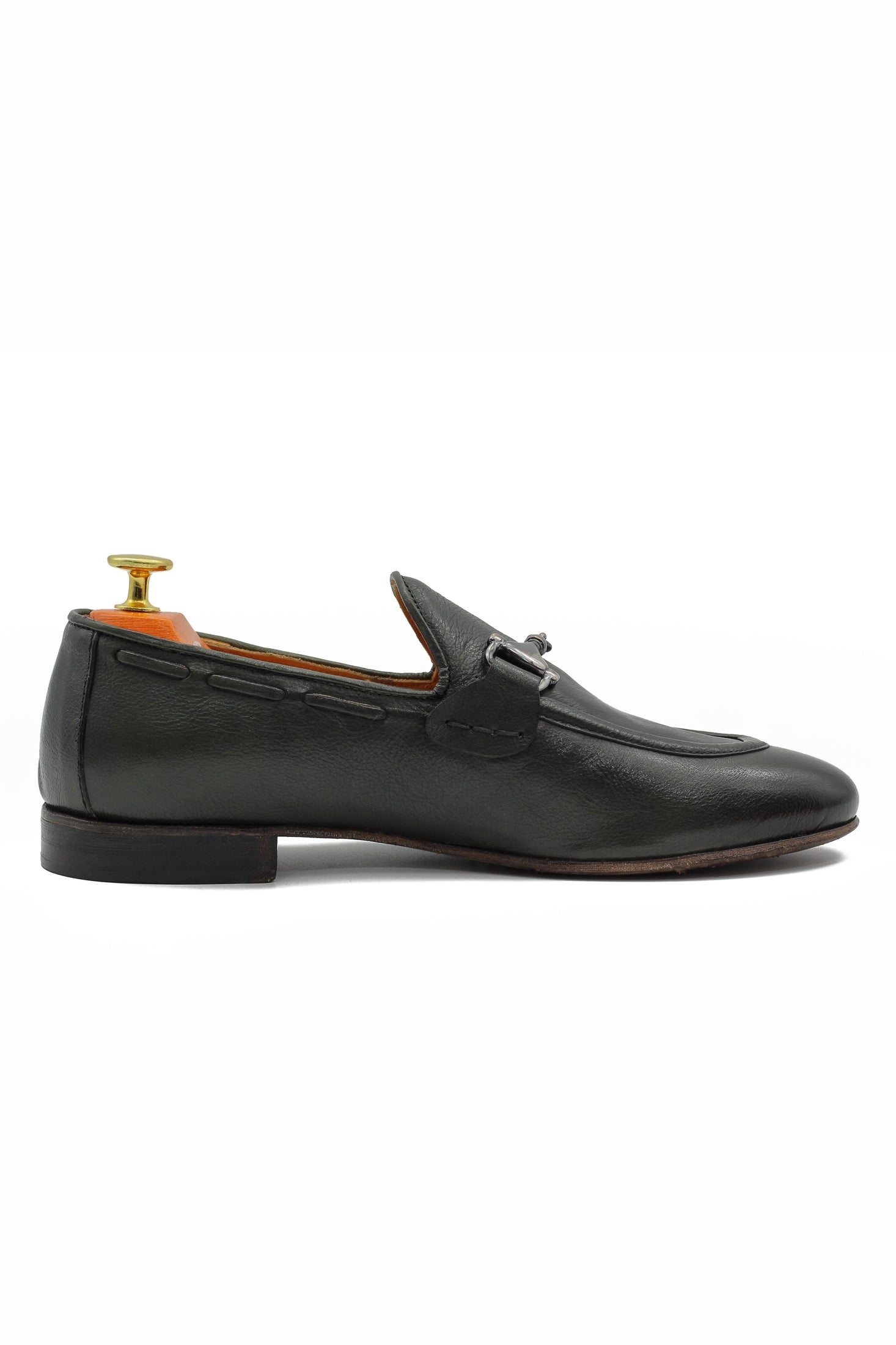 NAPLES 02 - ITALIAN LEATHER SNAFFLE BIT LOAFER IN GREEN