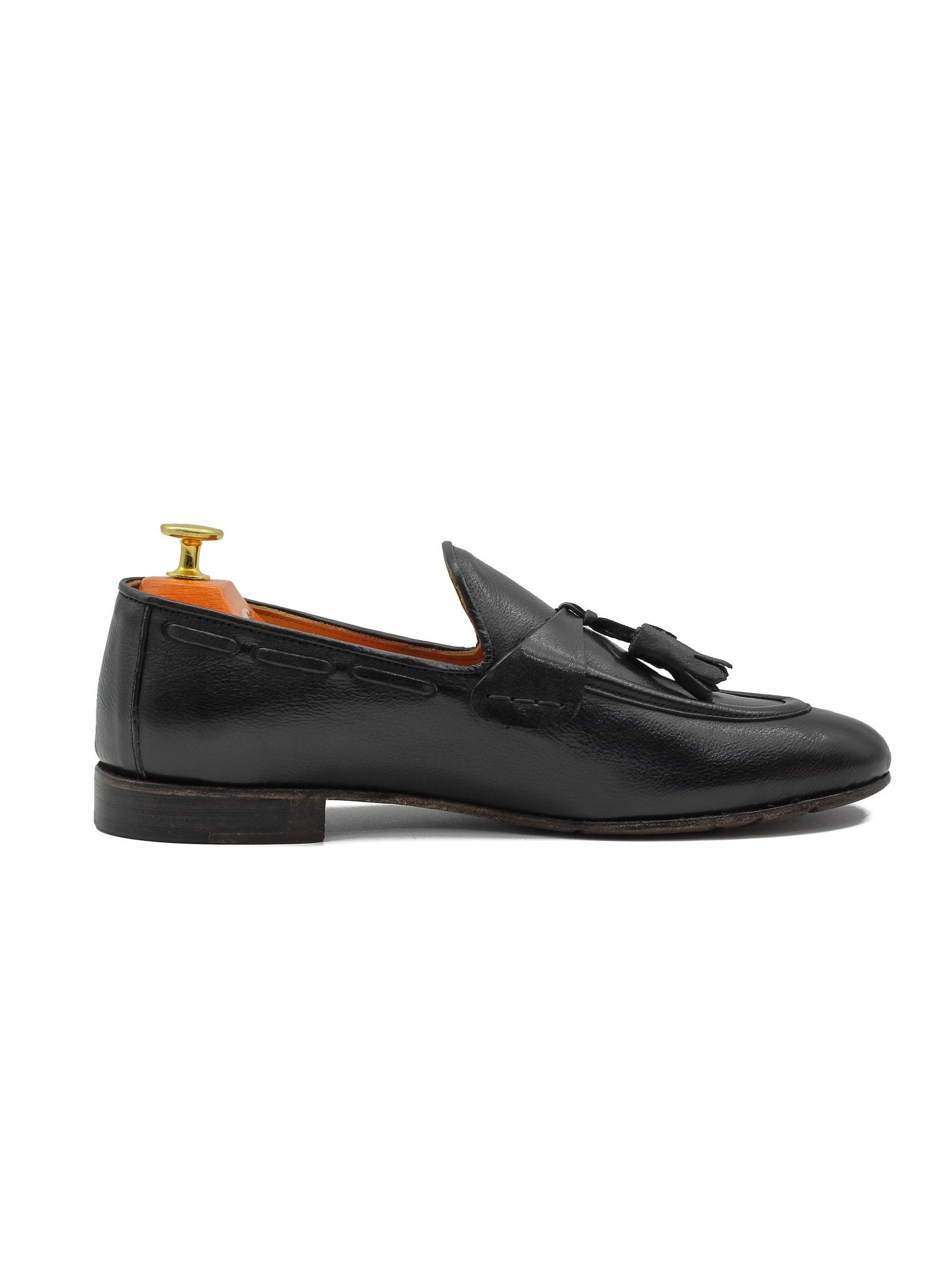 NAPLES 03 – TASSEL LOAFERS BLACK ITALIAN LEATHER