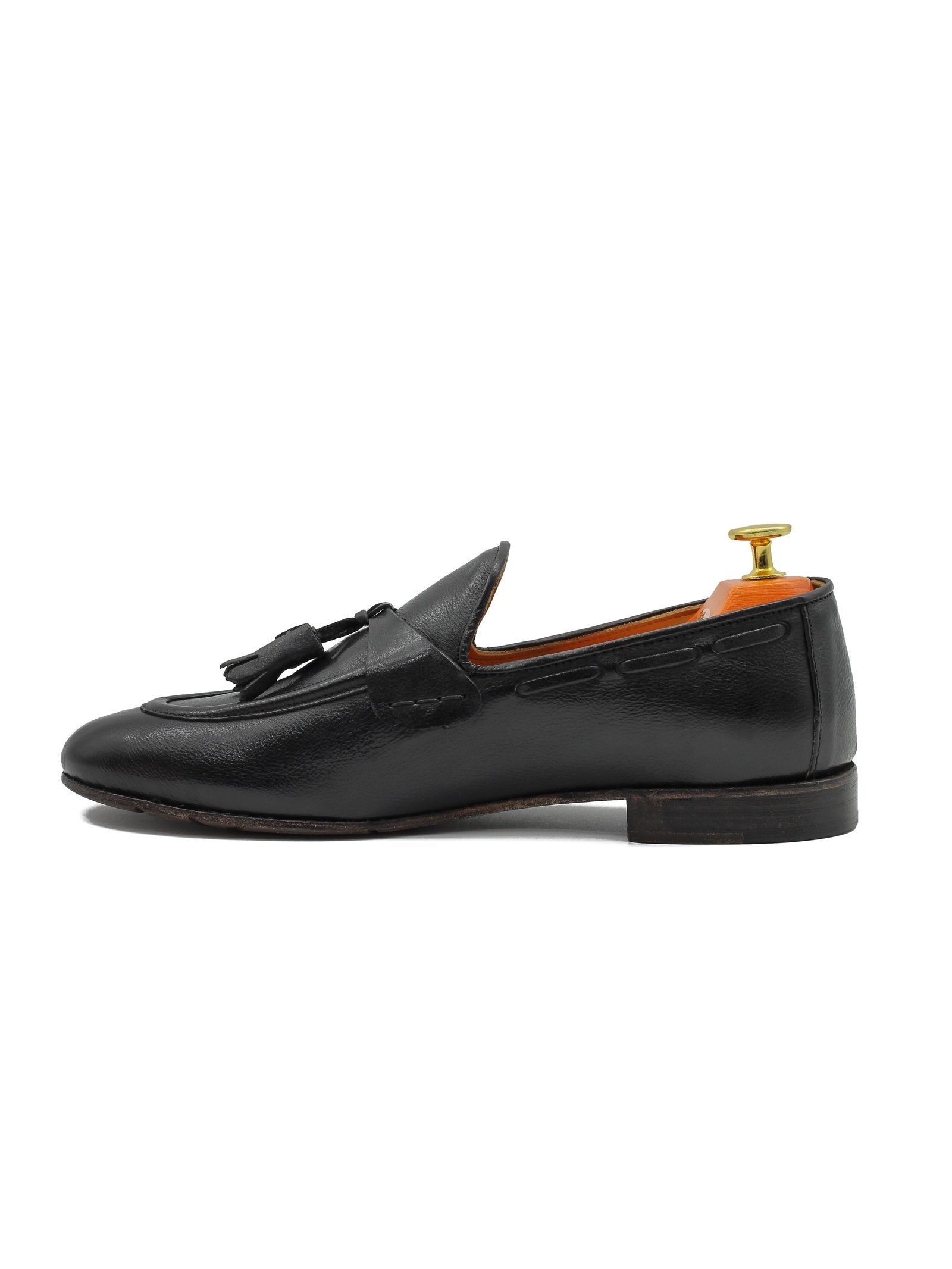 NAPLES 03 – TASSEL LOAFERS BLACK ITALIAN LEATHER