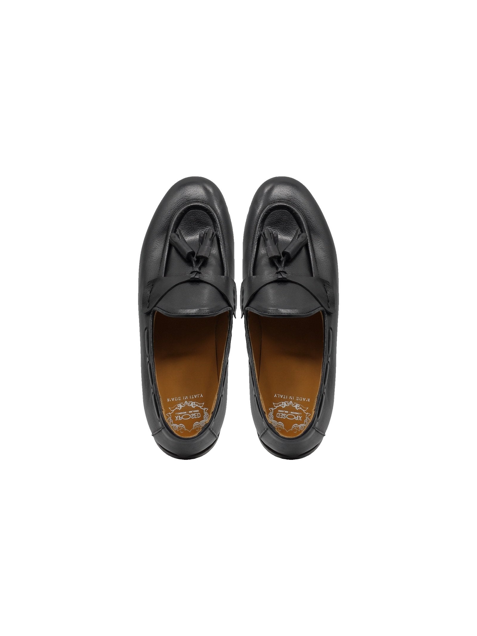 NAPLES 03 – TASSEL LOAFERS BLACK ITALIAN LEATHER