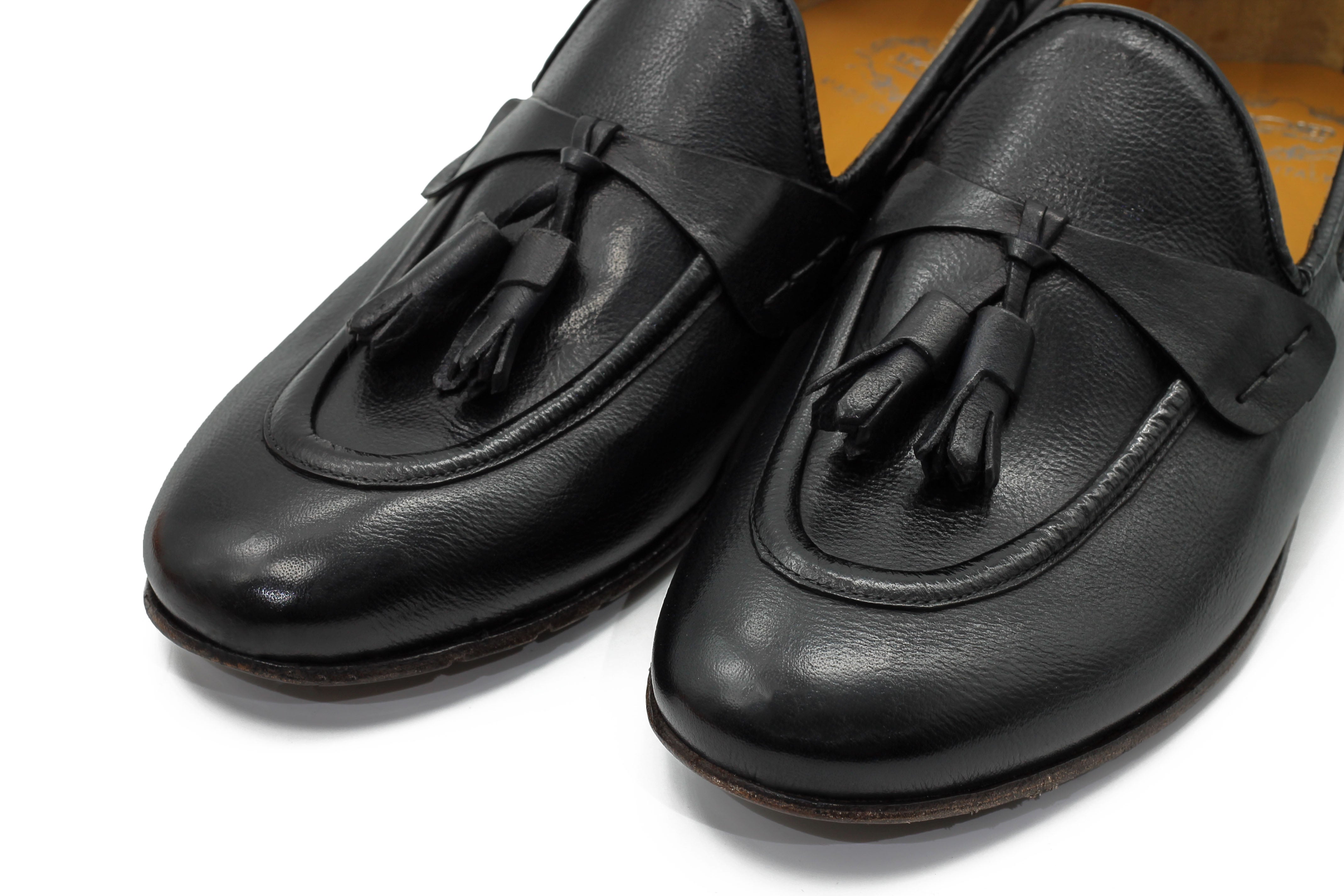 NAPLES 03 – TASSEL LOAFERS BLACK ITALIAN LEATHER