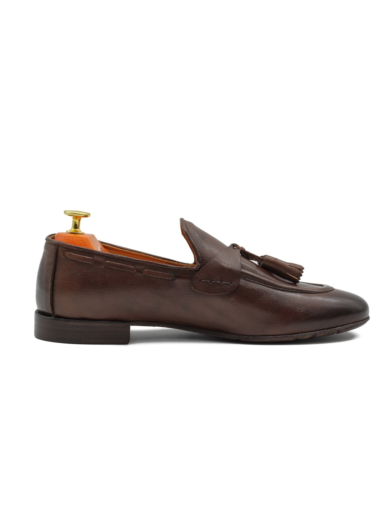 Mocassins à Gland (loafers) ARAMIS Fait Main - Taille 43,5 (UK 9.5) - Cuir Marron - Occasion Bon état