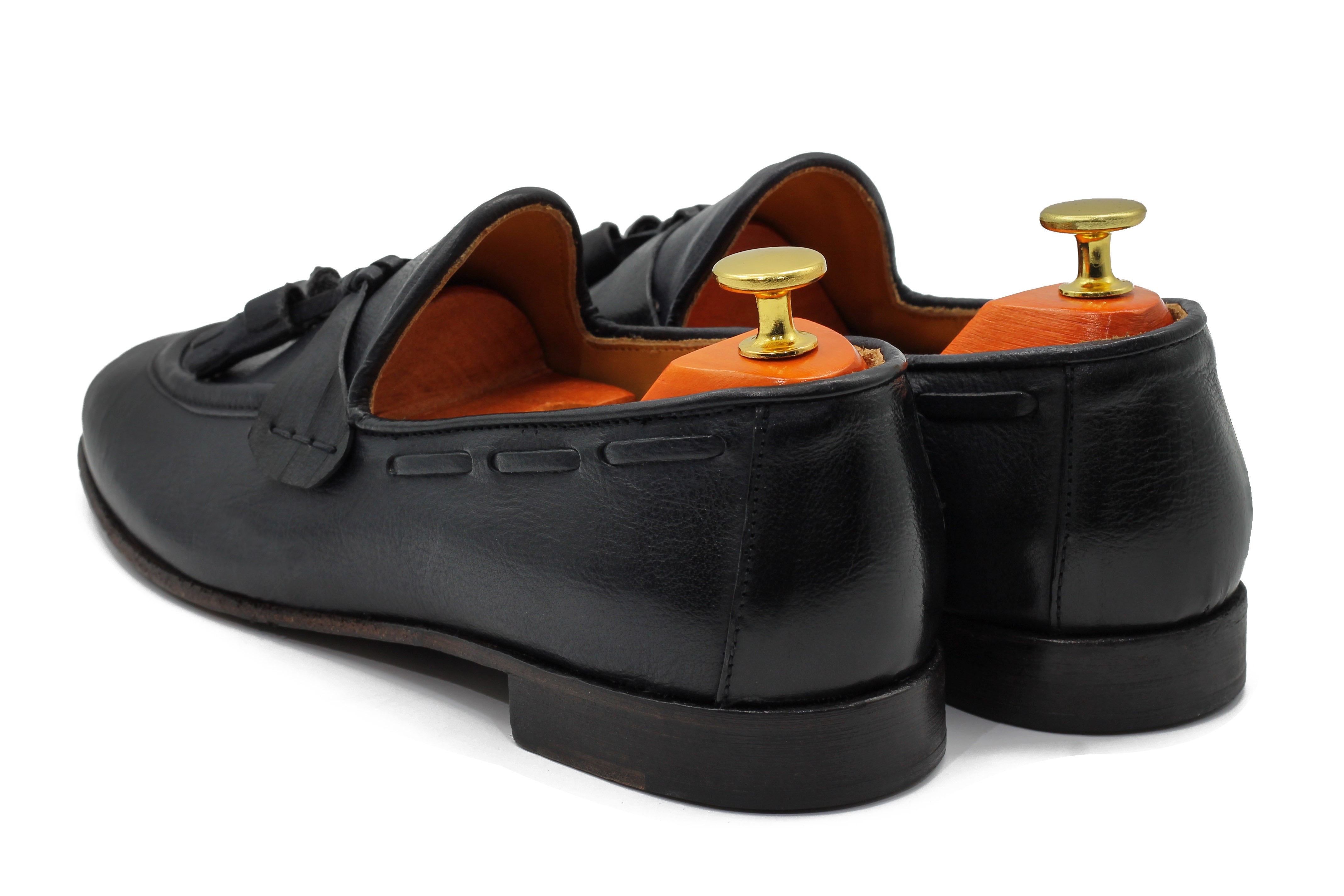 NAPLES 03 – TASSEL LOAFERS NAVY ITALIAN LEATHER