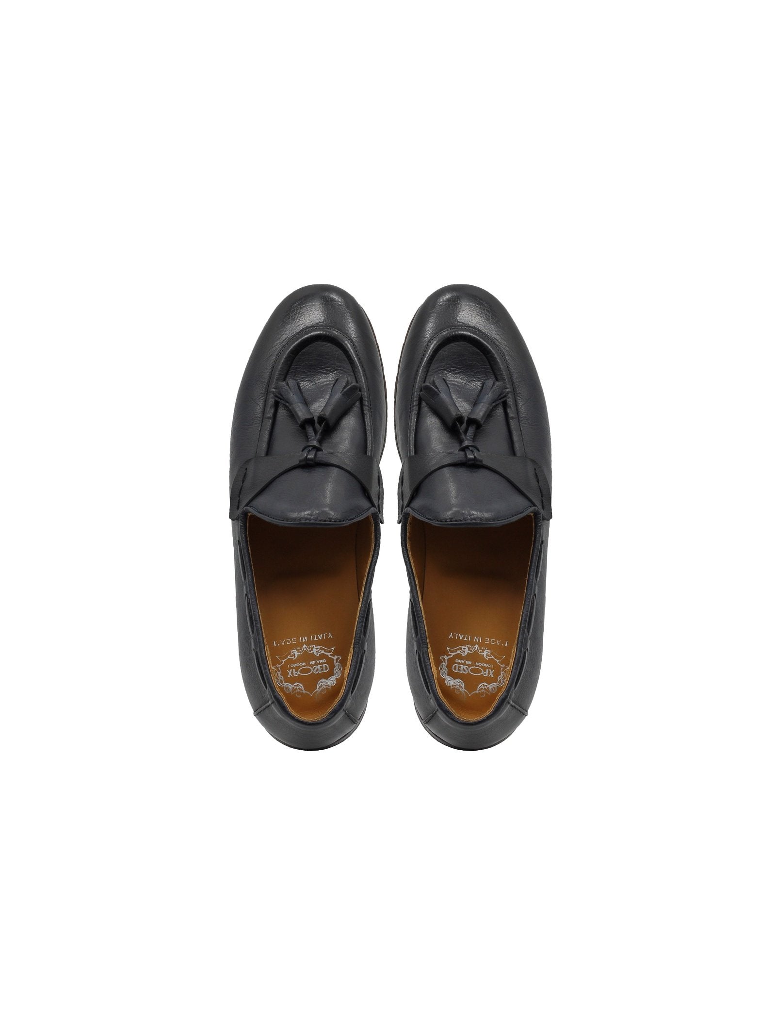 NAPLES 03 – TASSEL LOAFERS NAVY ITALIAN LEATHER