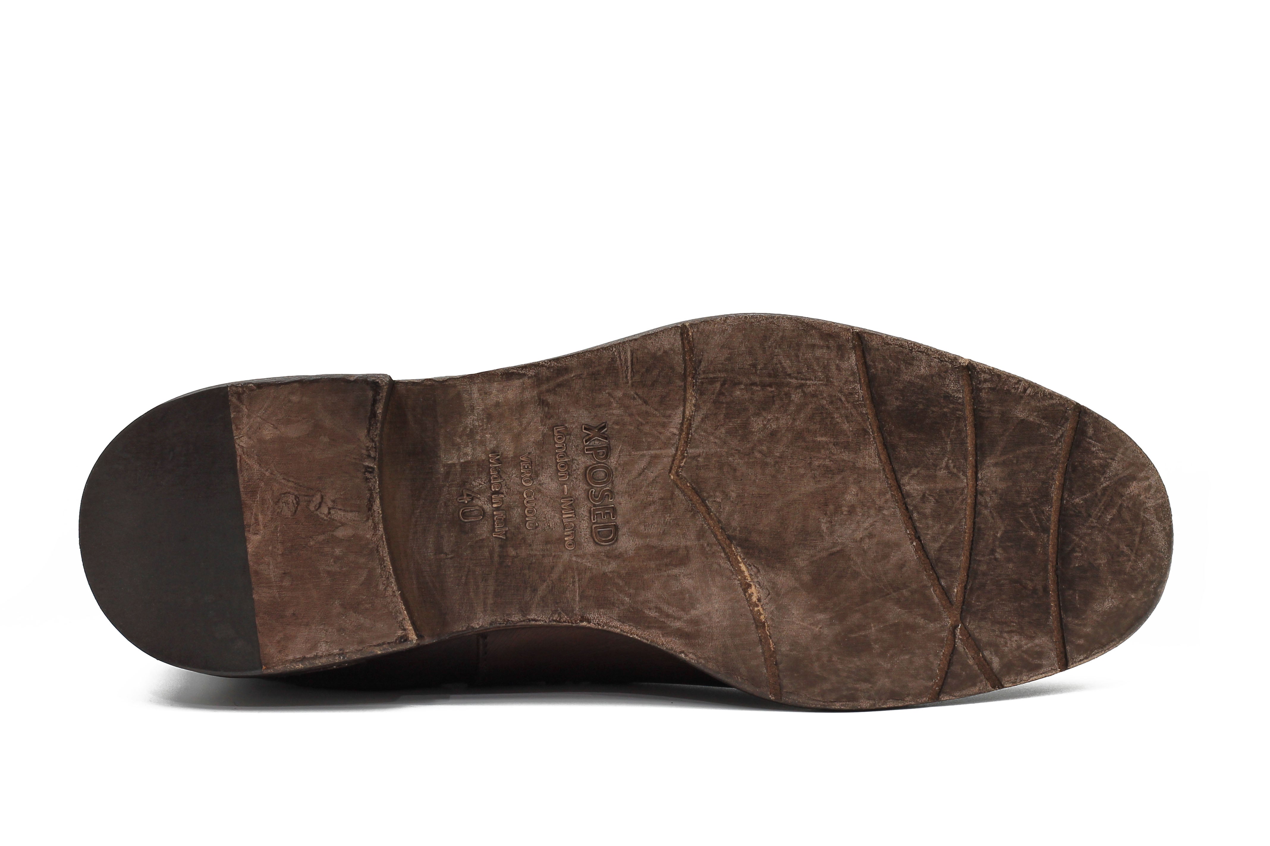 POLISHED BROWN ITALIAN LEATHER CHELSEA BOOTS