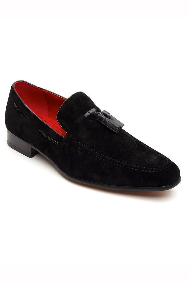 BLACK SUEDE FAUX LEATHER SHOES