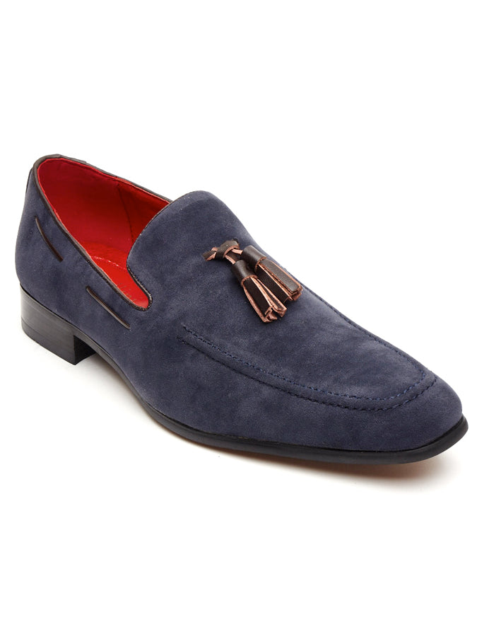 NAVY SUEDE TASSEL LOAFERS