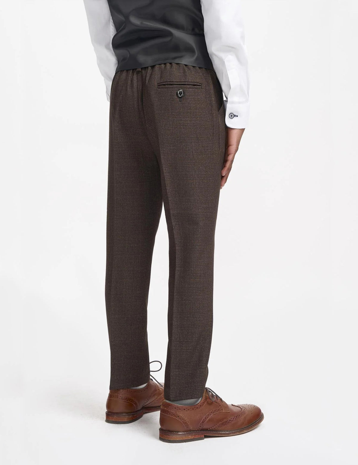 CARIDI – BROWN TWEED CHECK BOYS 3 PIECE SUIT CAVANI