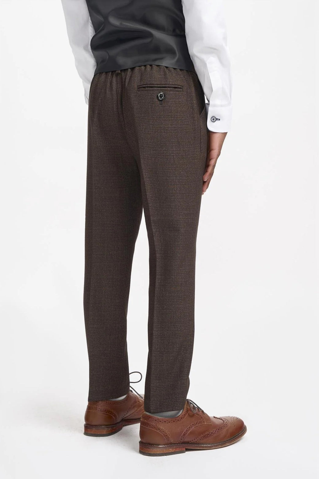 CARIDI – BROWN TWEED CHECK BOYS 3 PIECE SUIT CAVANI