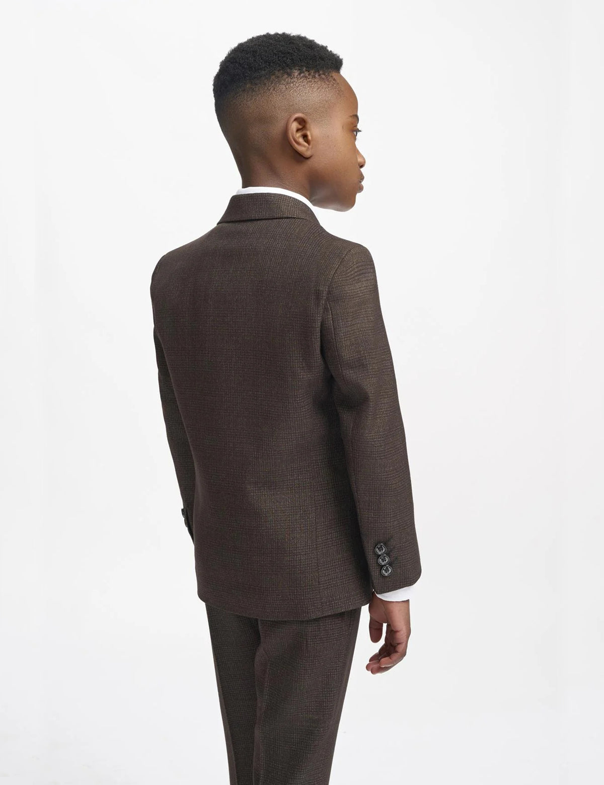 CARIDI – BROWN TWEED CHECK BOYS 3 PIECE SUIT CAVANI