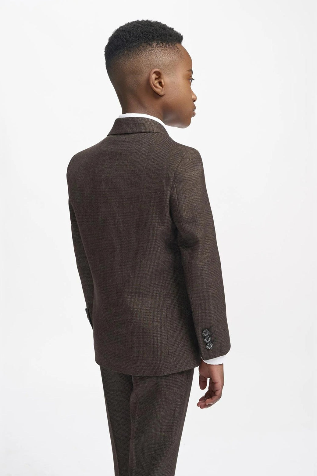 CARIDI – BROWN TWEED CHECK BOYS 3 PIECE SUIT CAVANI