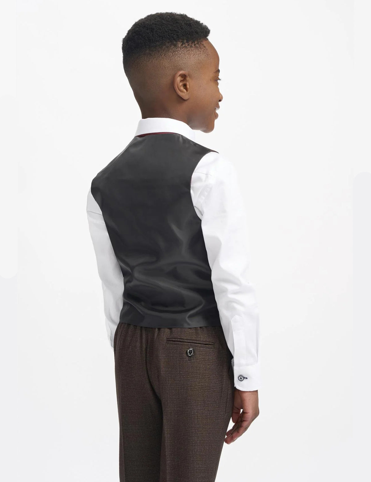 CARIDI – BROWN TWEED CHECK BOYS 3 PIECE SUIT CAVANI