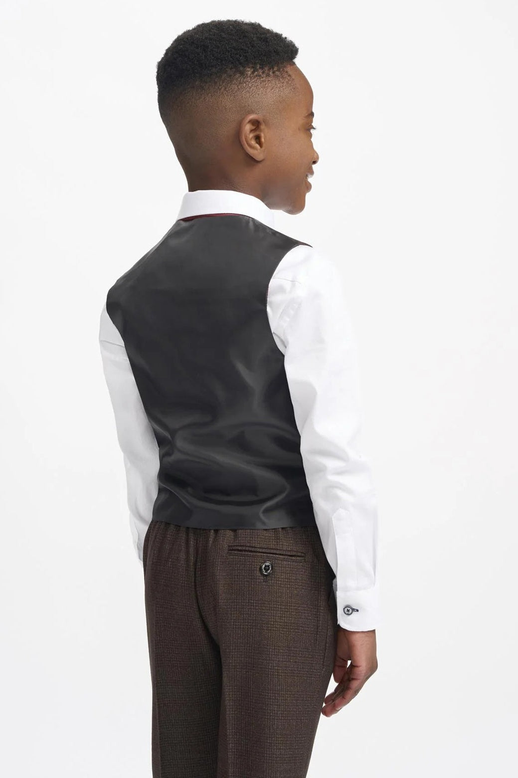 CARIDI – BROWN TWEED CHECK BOYS 3 PIECE SUIT CAVANI