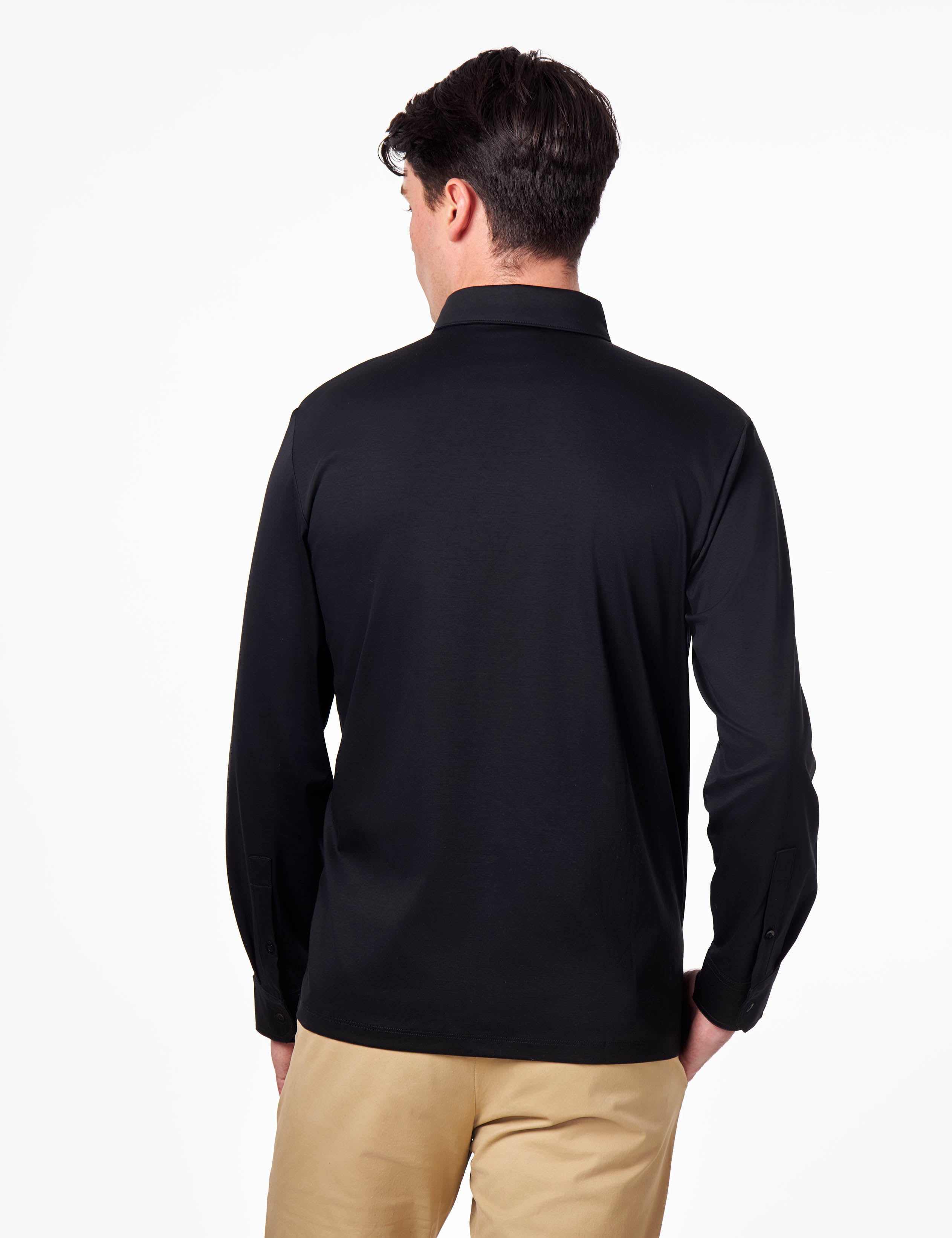 Mercerised Cotton Polo Shirts Long Sleeve