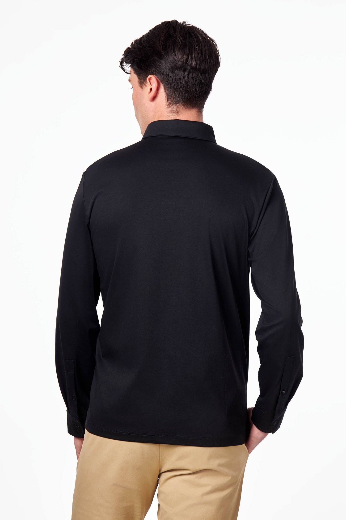 Mercerised Cotton Polo Shirts Long Sleeve