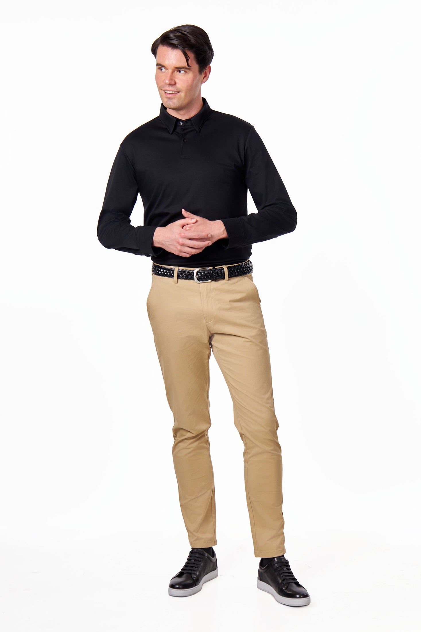 Mercerised Cotton Polo Shirts Long Sleeve