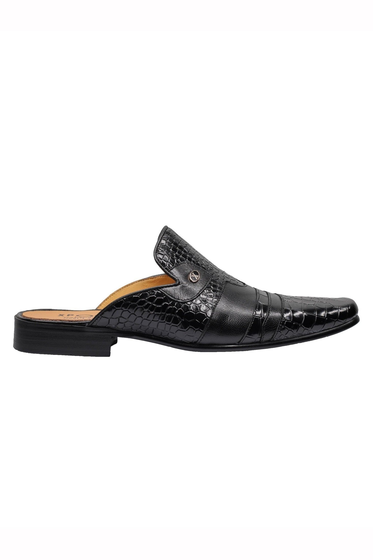 REAL LEATHER HALF SHOE IN BLACK