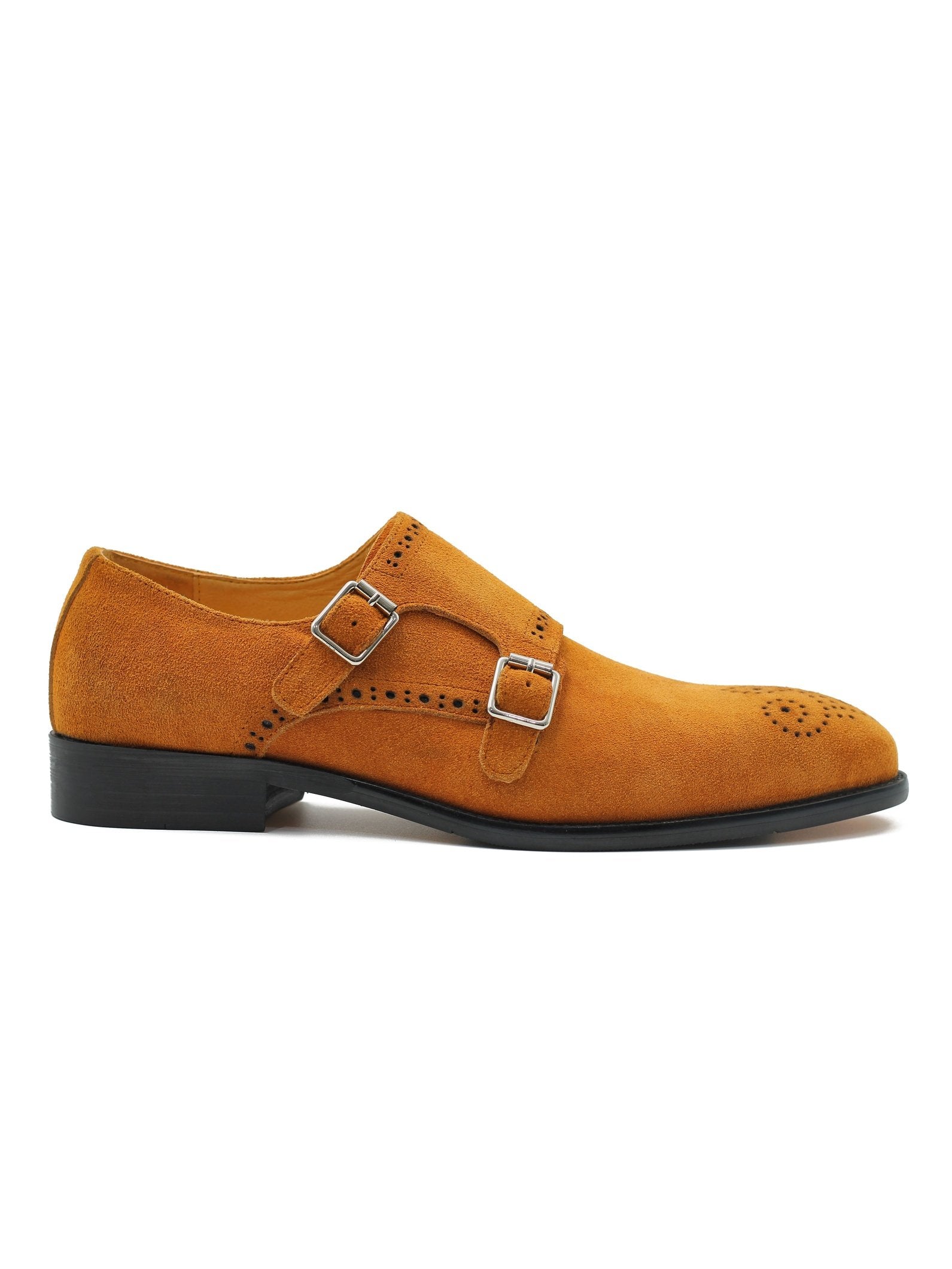 TAN SUEDE DOUBLE BUCKLE MONKS