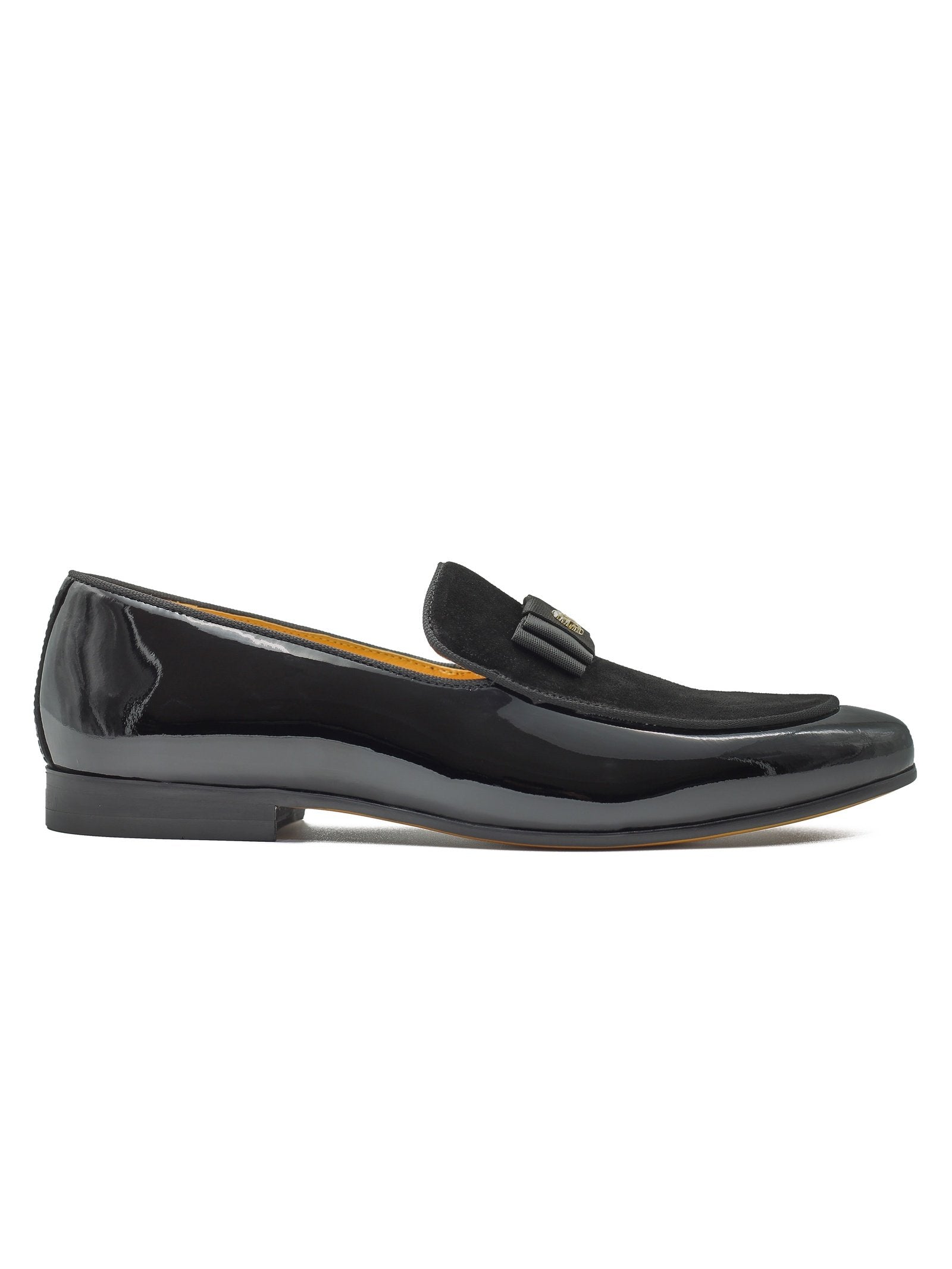 BLACK PATENT BOW LOAFER