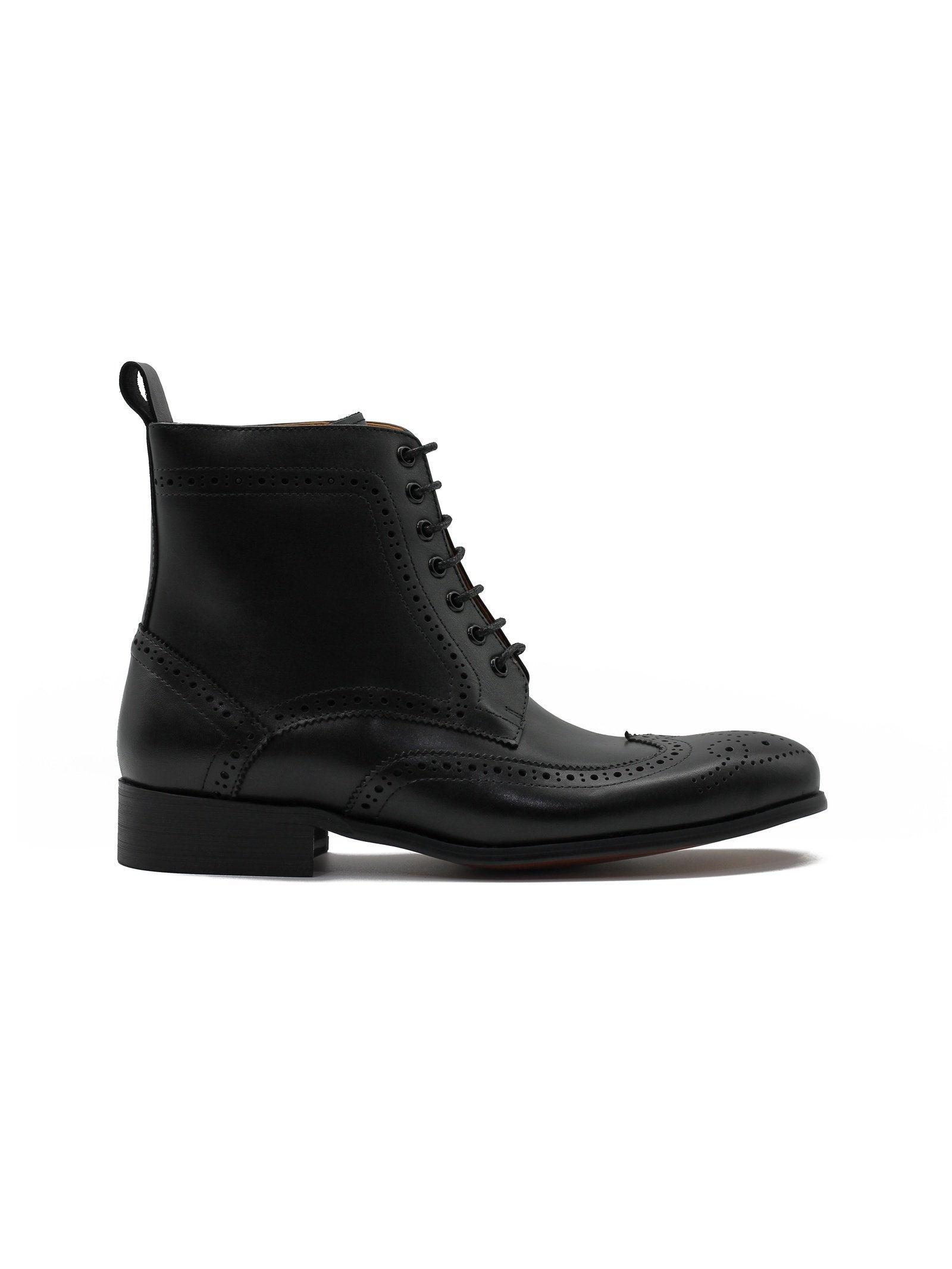 BLACK DERBY LEATHER BOOTS