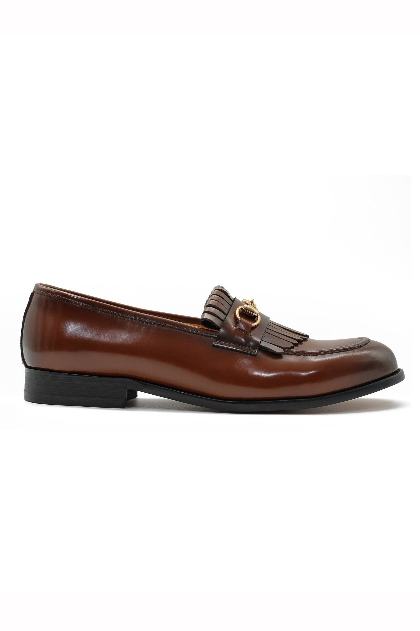 FRINGE KILTIE LOAFERS SNAFFLE BIT IN BROWN