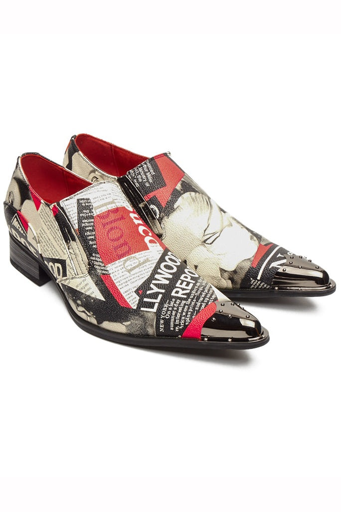 METAL TOE LOAFERS MARILYN MONROE PRINT WINKLE PICKERS