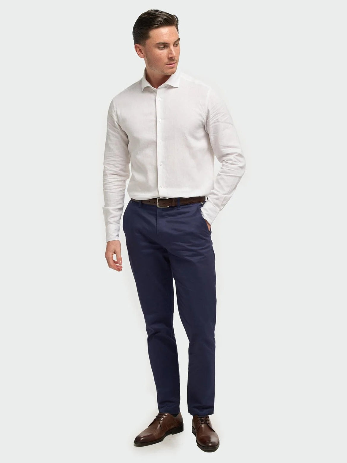 Cavani – Matera White Linen Blend Shirt – Tailored Fit