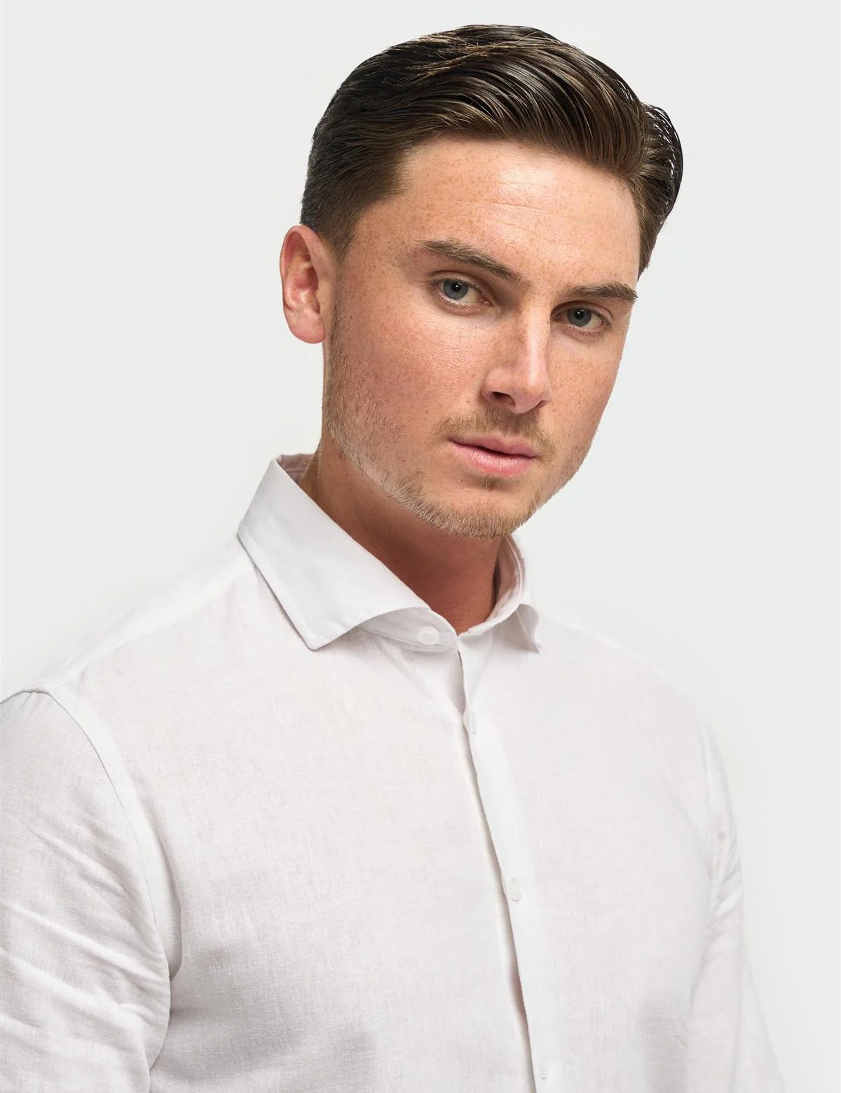 Cavani – Matera White Linen Blend Shirt – Tailored Fit