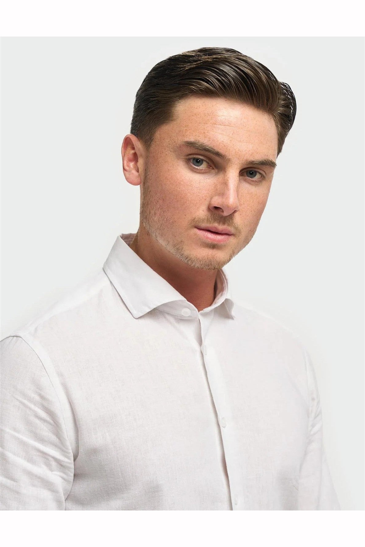Cavani – Matera White Linen Blend Shirt – Tailored Fit
