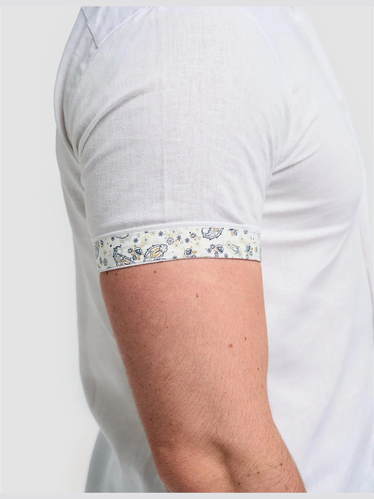 White Short Sleeve Linen Blend Shirt - Matera CAVANI